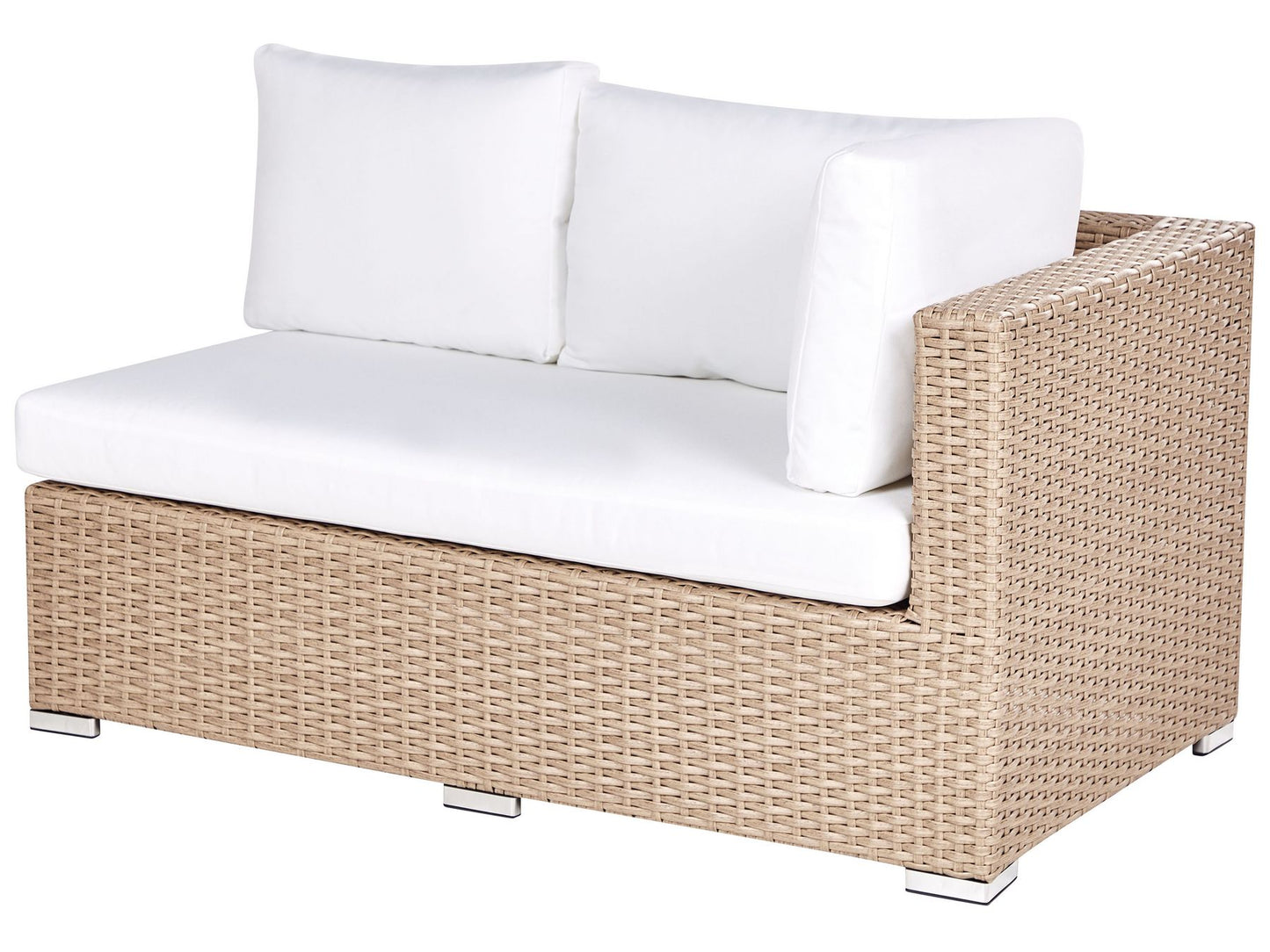 Garden Lounge Set with Table 8 Seater XXL Right Hand Modular PE Rattan Sand Beige