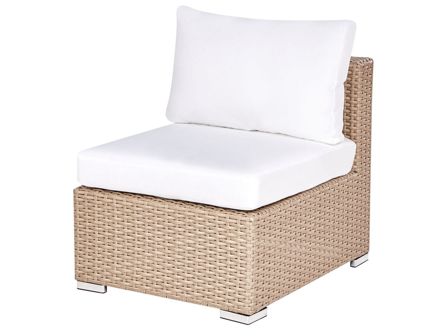 Garden Lounge Set with Table 8 Seater XXL Right Hand Modular PE Rattan Sand Beige