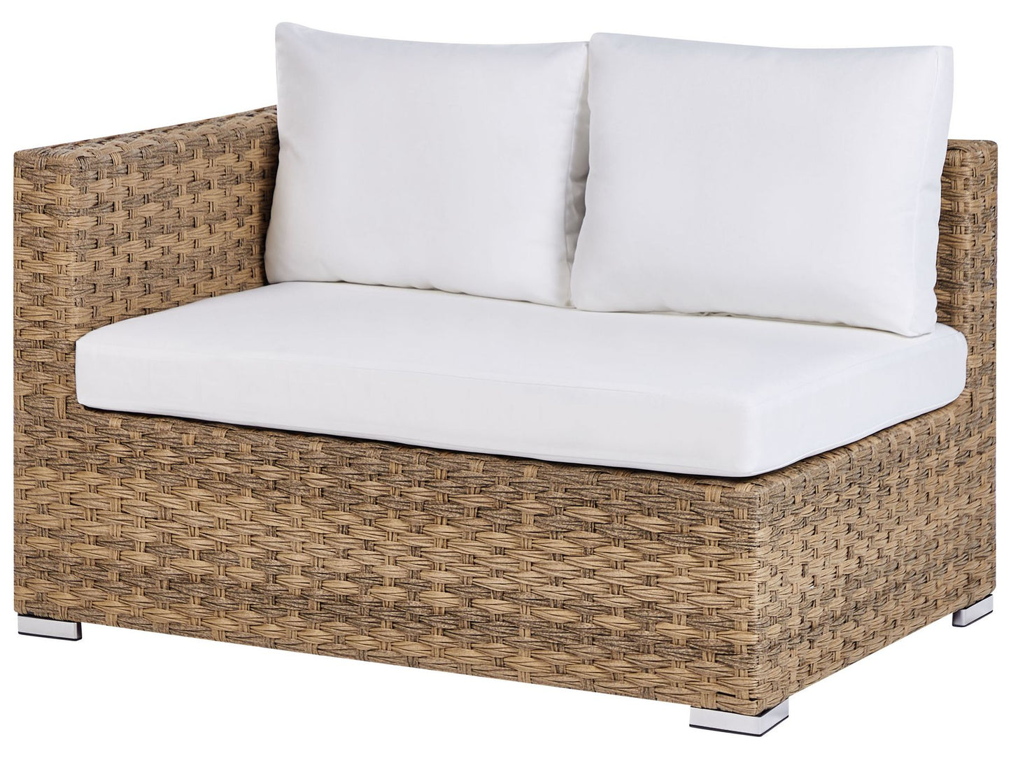 Garden Lounge Set with Table 8 Seater XXL Right Hand Modular PE Rattan Light Brown