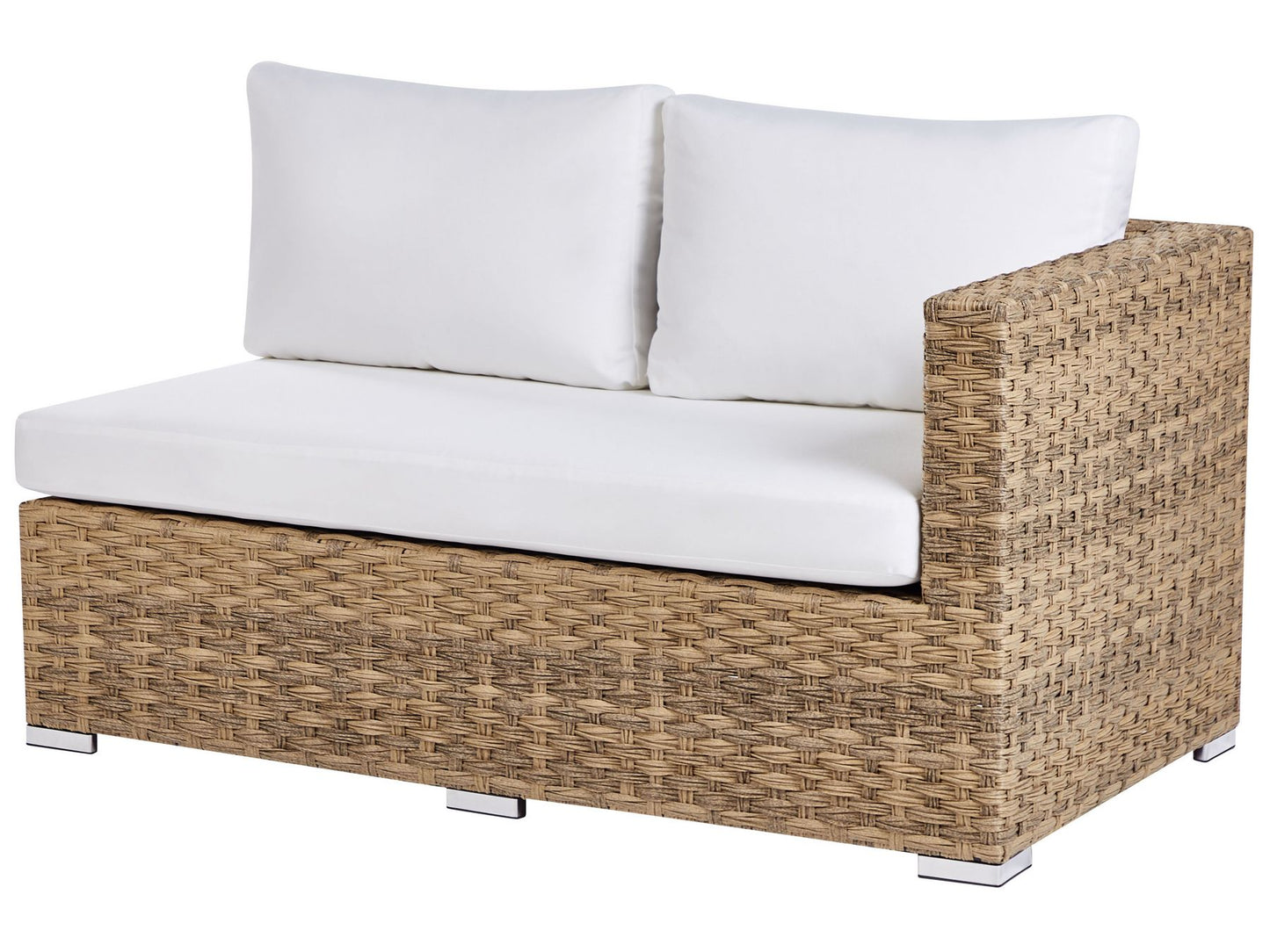 Garden Lounge Set with Table 8 Seater XXL Right Hand Modular PE Rattan Light Brown