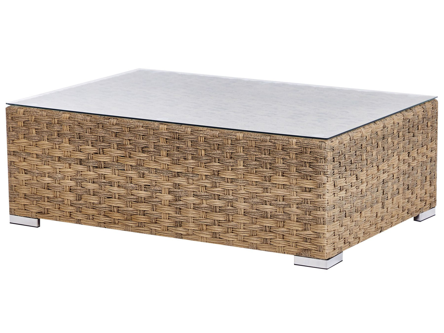 Garden Lounge Set with Table 8 Seater XXL Right Hand Modular PE Rattan Light Brown