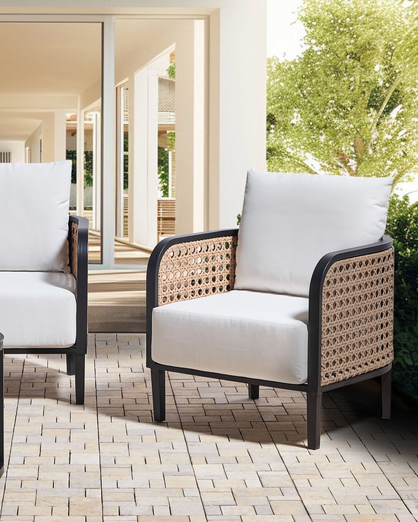 Garden Armchair MONTEFALCO Metal White
