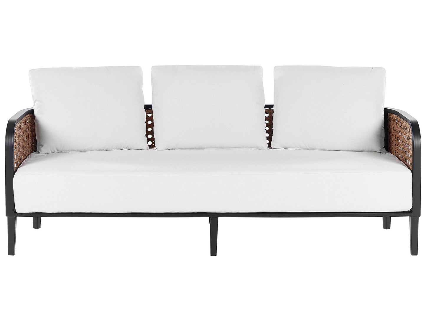 Garden Lounge Set with Table 3 Seater MONTEFALCO Metal White