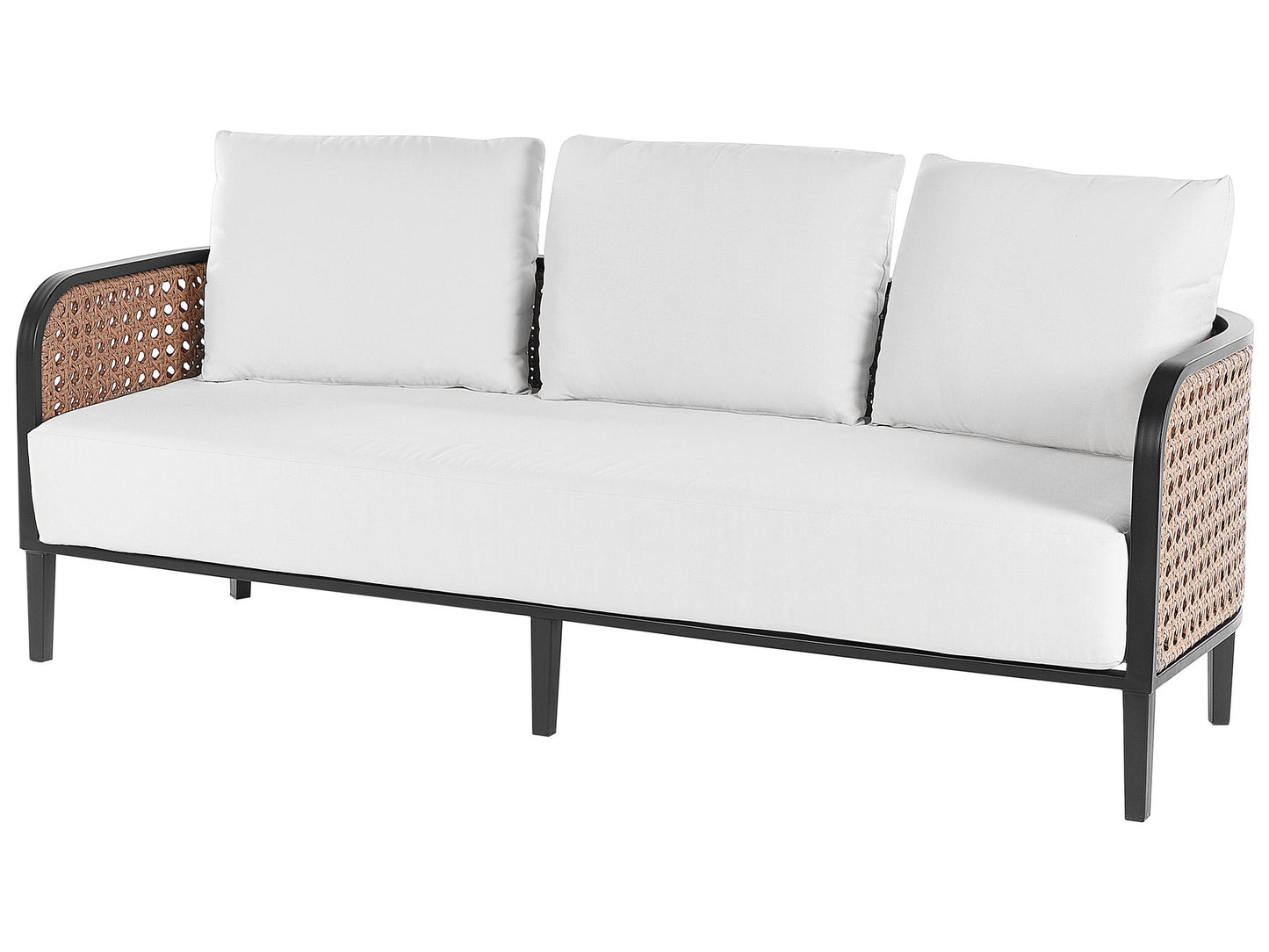 Garden Lounge Set with Table 3 Seater MONTEFALCO Metal White