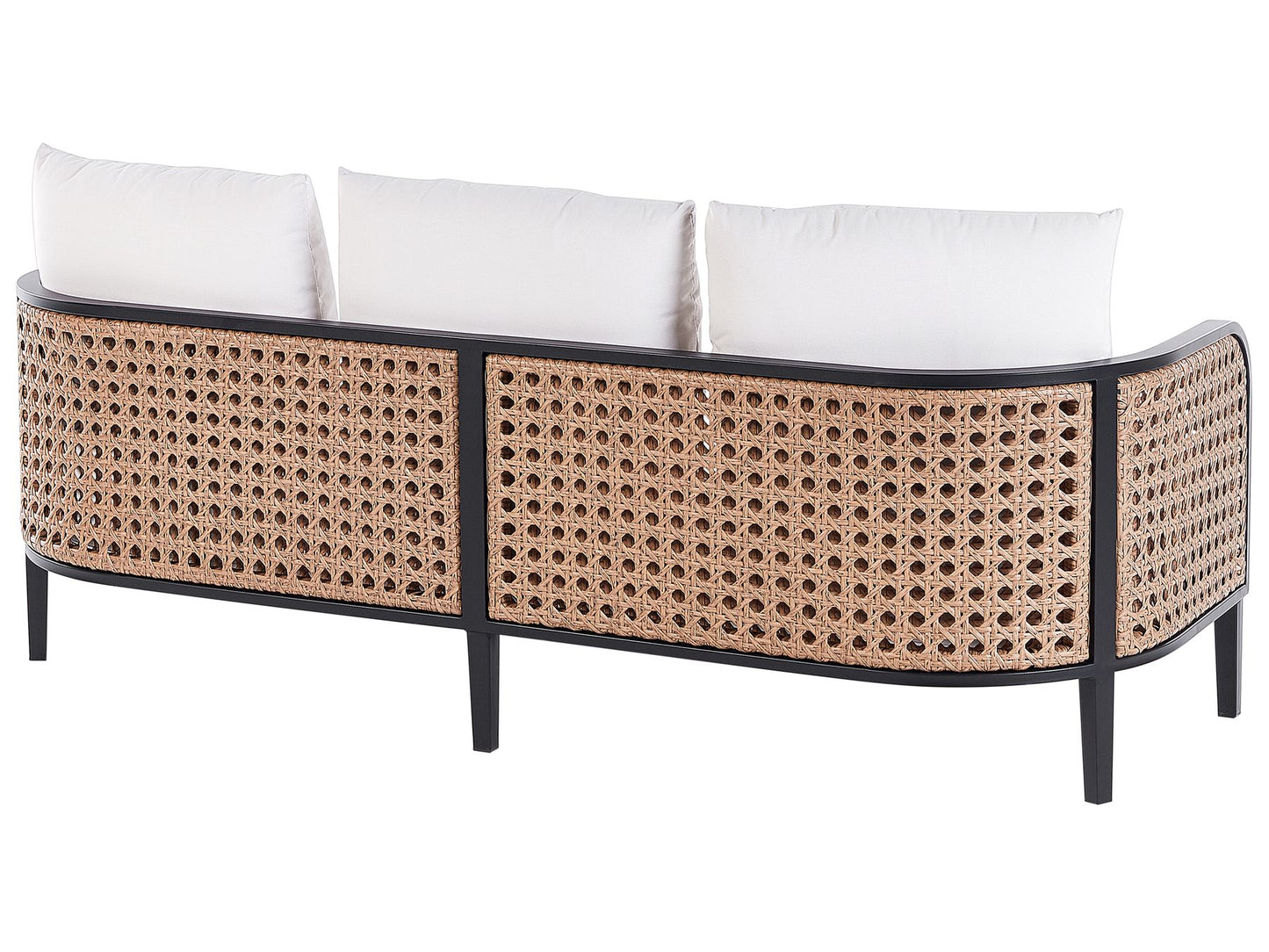 Garden Lounge Set with Table 3 Seater MONTEFALCO Metal White
