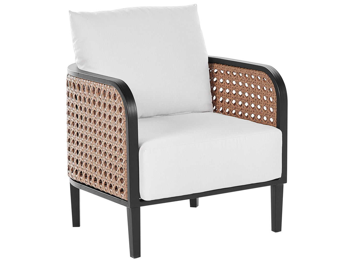 Garden Lounge Set with Table 5 Seater MONTEFALCO Metal White
