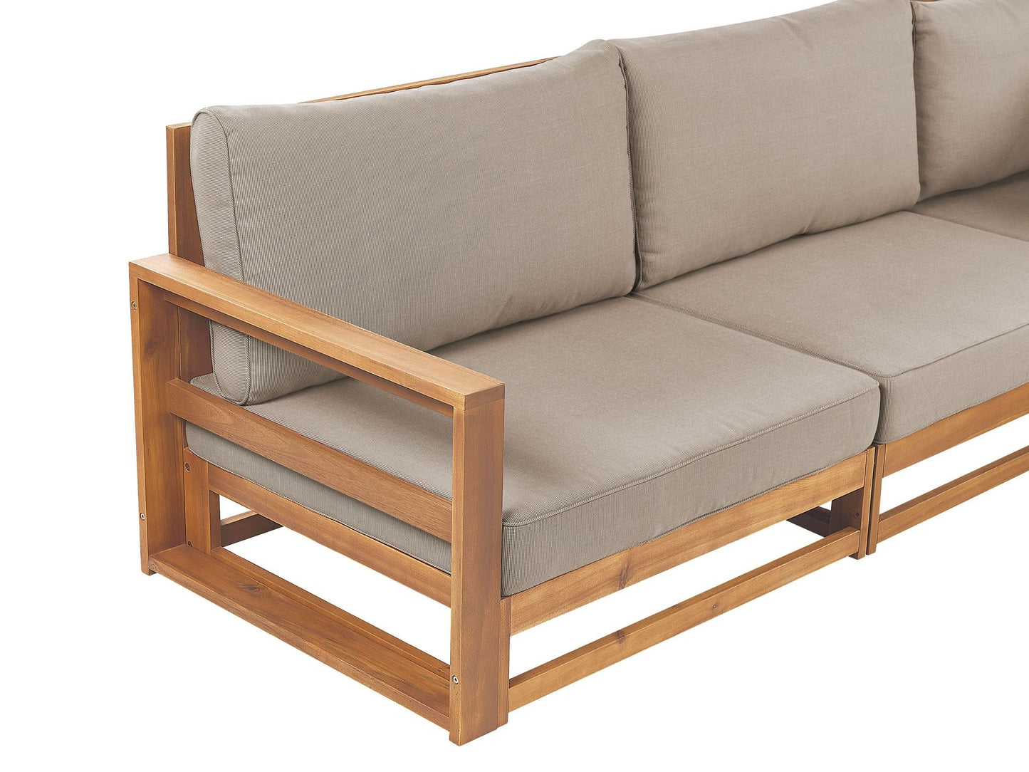 Garden Corner Sofa with Table 5 Seater TIMOR Modular Certified Acacia Wood Light Brown