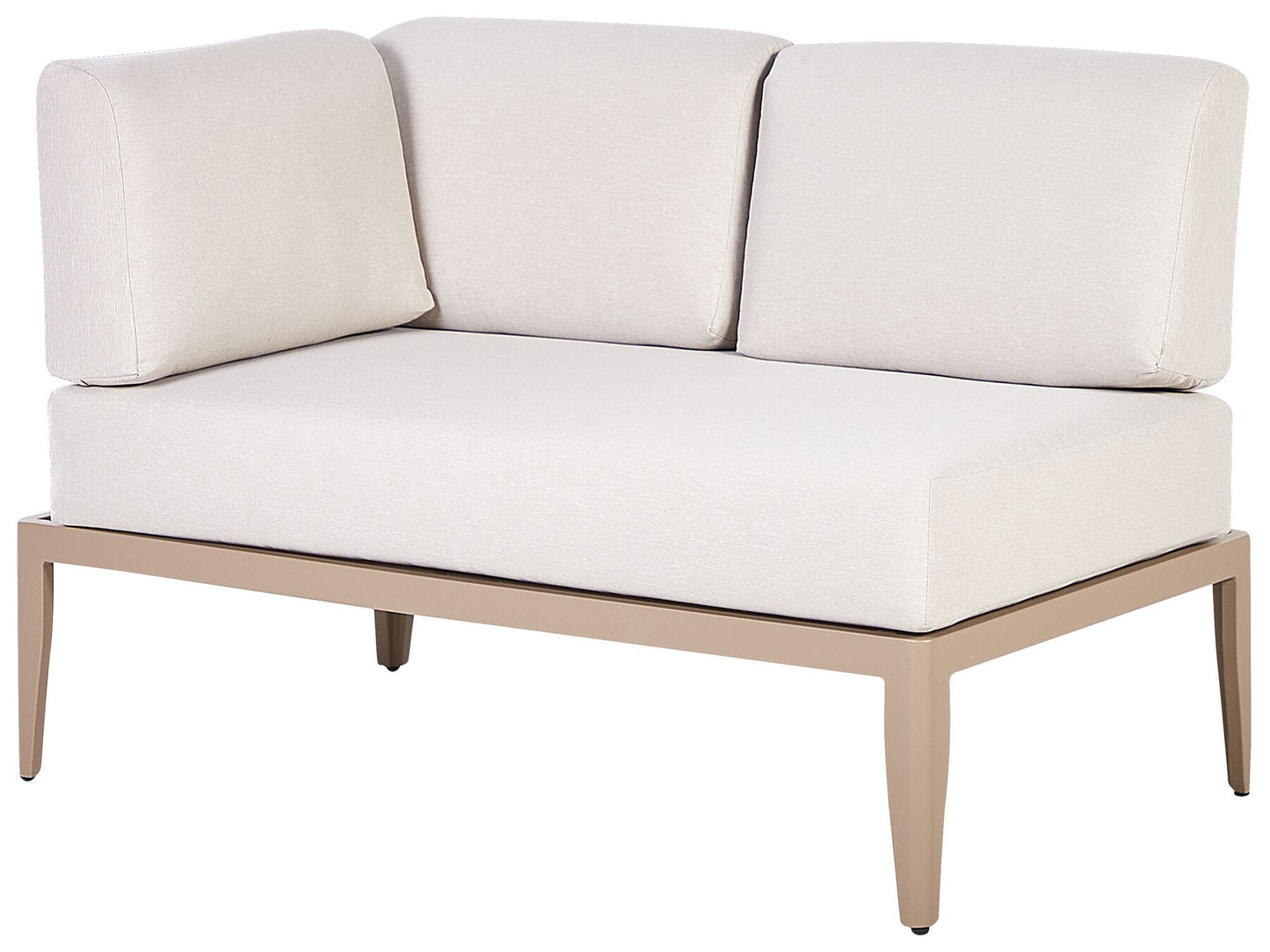 Garden Corner Sofa with Table 6 Seater RIMA III Left Hand Modular Metal Light Beige