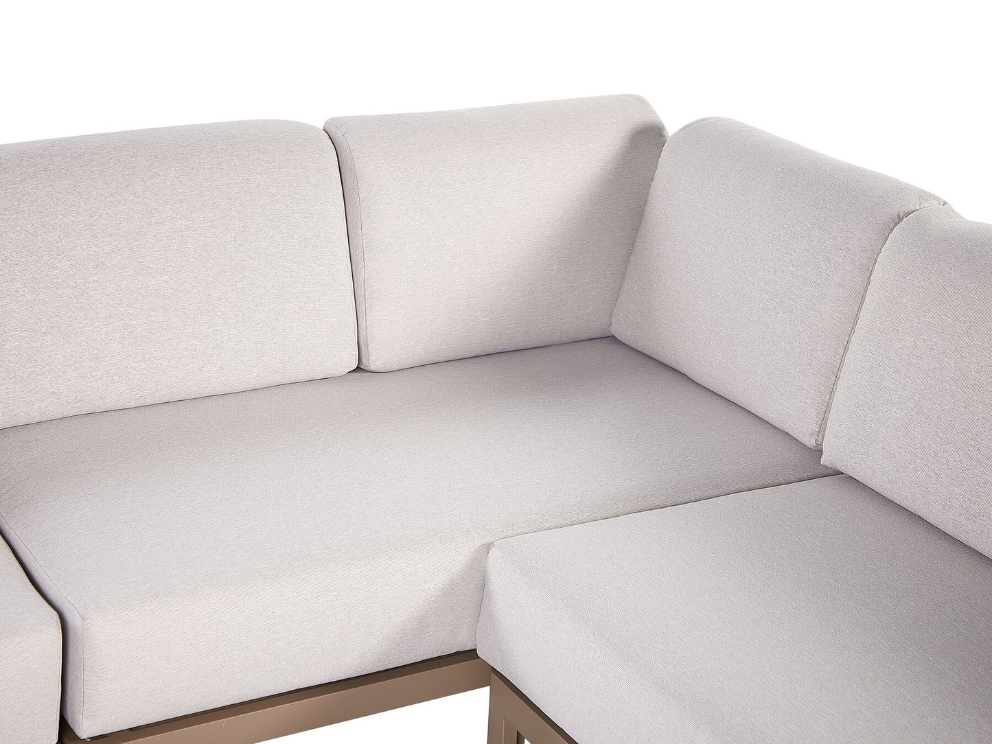 Garden Corner Sofa with Table 6 Seater RIMA III Left Hand Modular Metal Light Beige