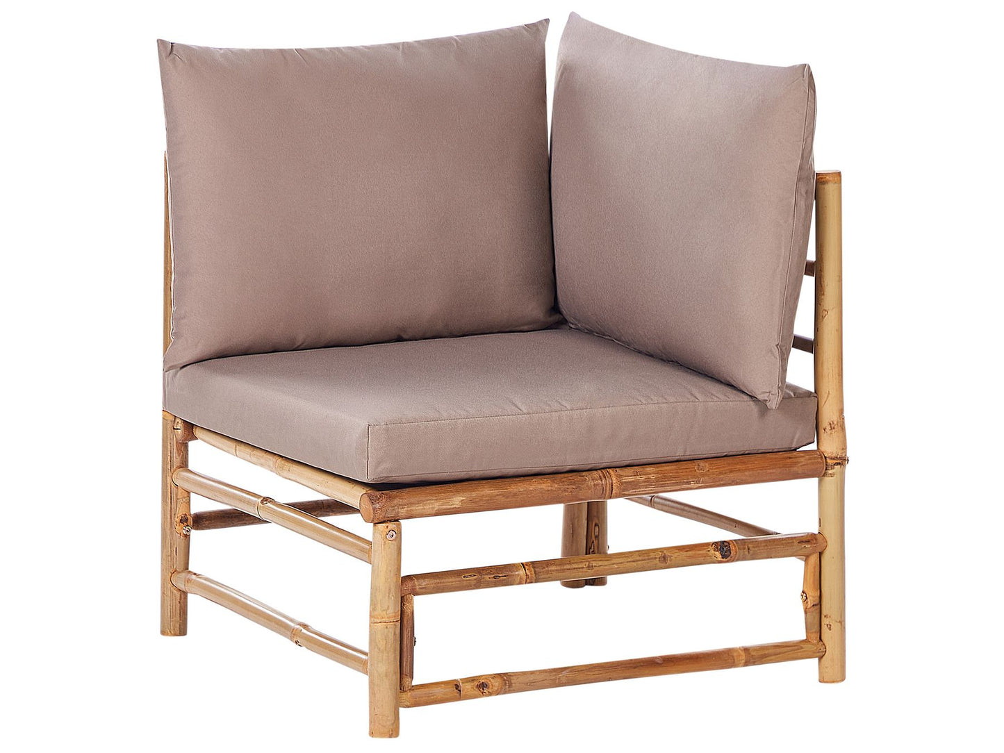 Garden Lounge Set with Table 4 Seater CERRETO Bamboo Wood Taupe