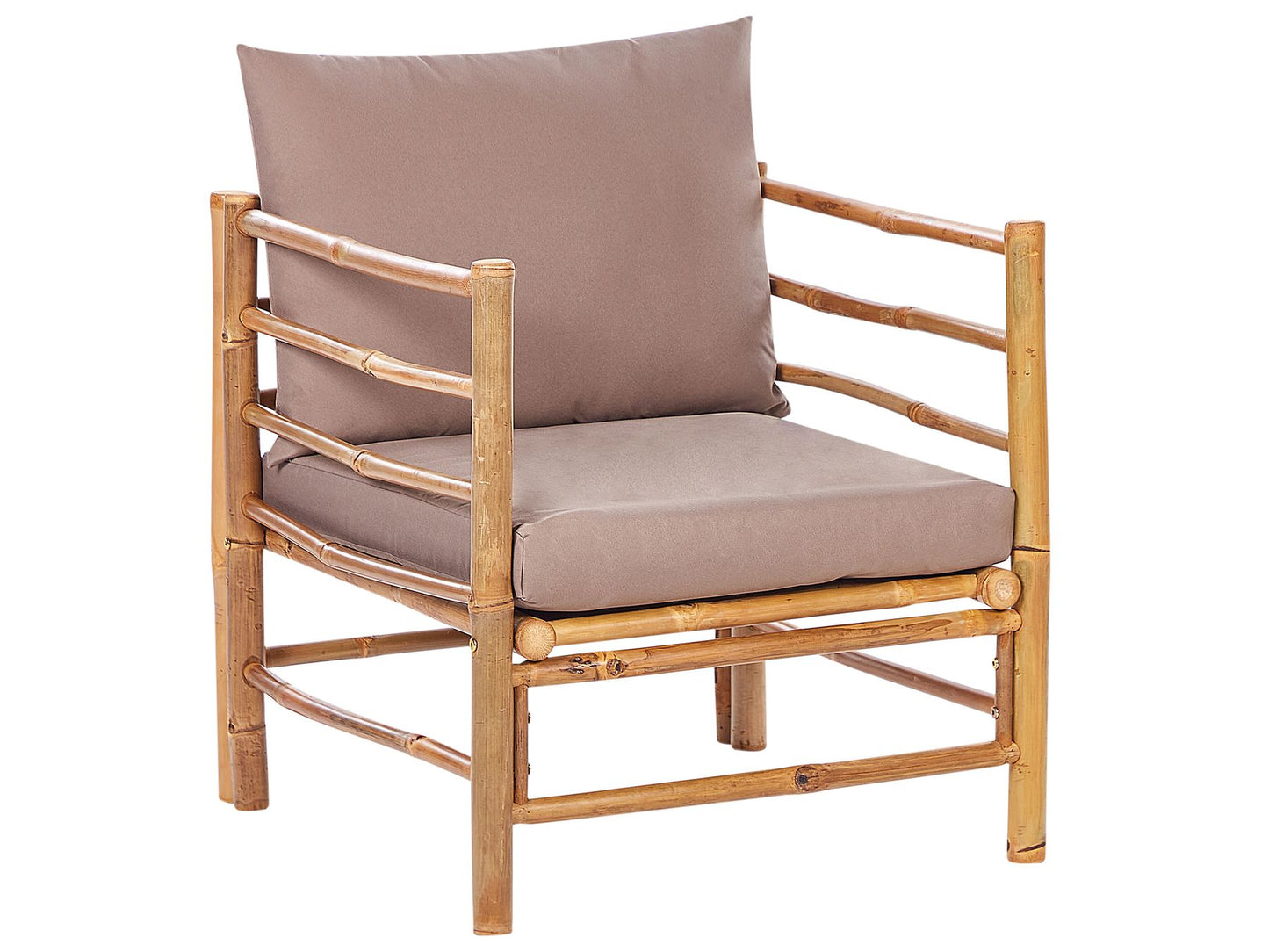 Garden Lounge Set with Table 6 Seater CERRETO Bamboo Wood Taupe