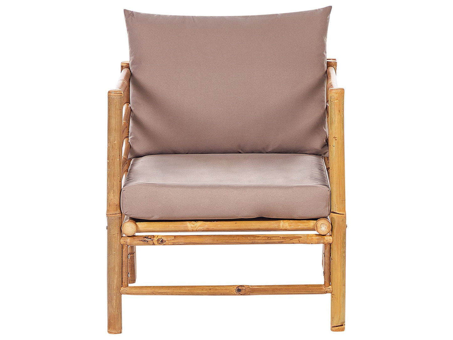 Garden Lounge Set with Table 6 Seater CERRETO Bamboo Wood Taupe