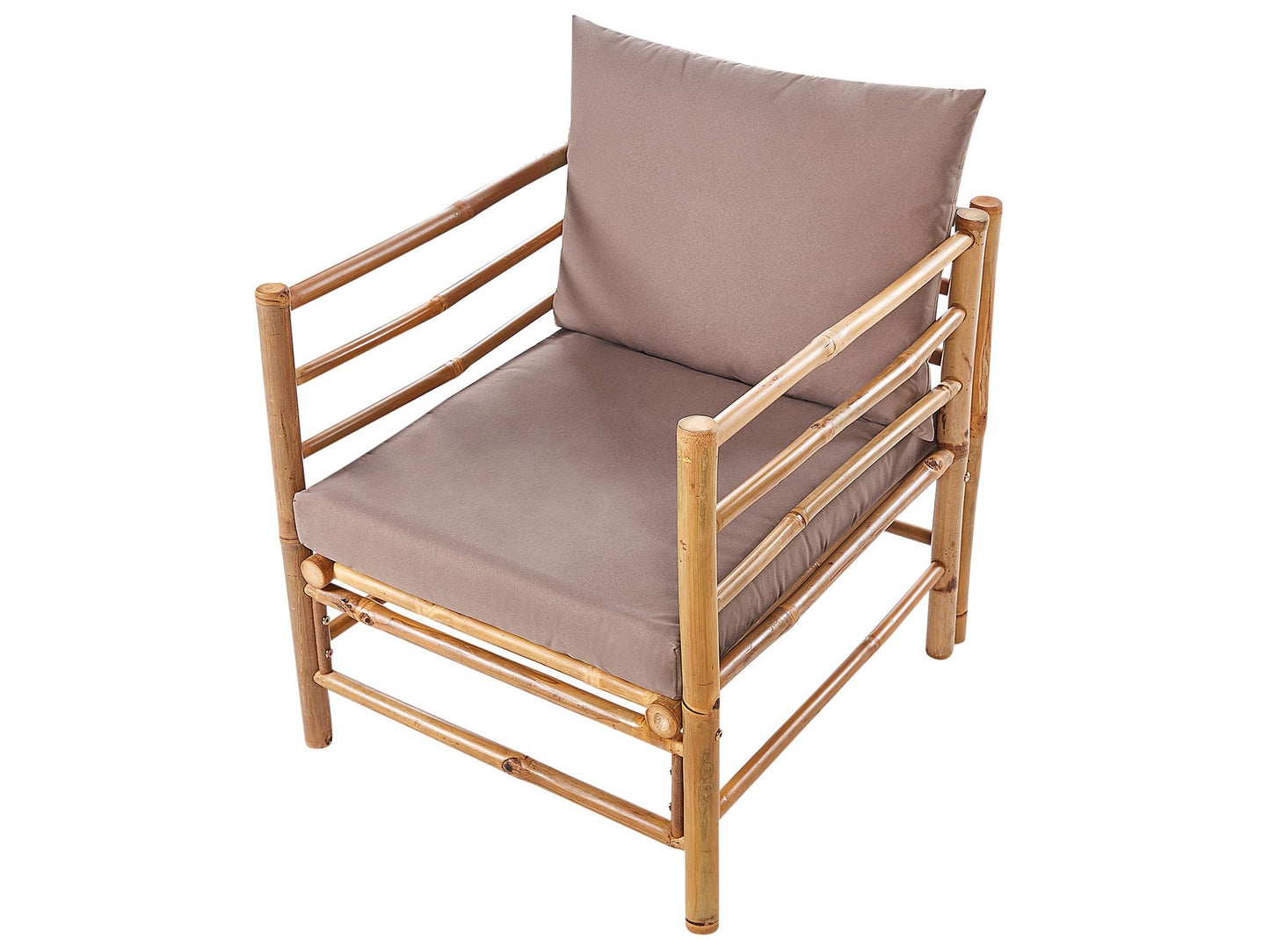 Garden Lounge Set with Table 6 Seater CERRETO Bamboo Wood Taupe