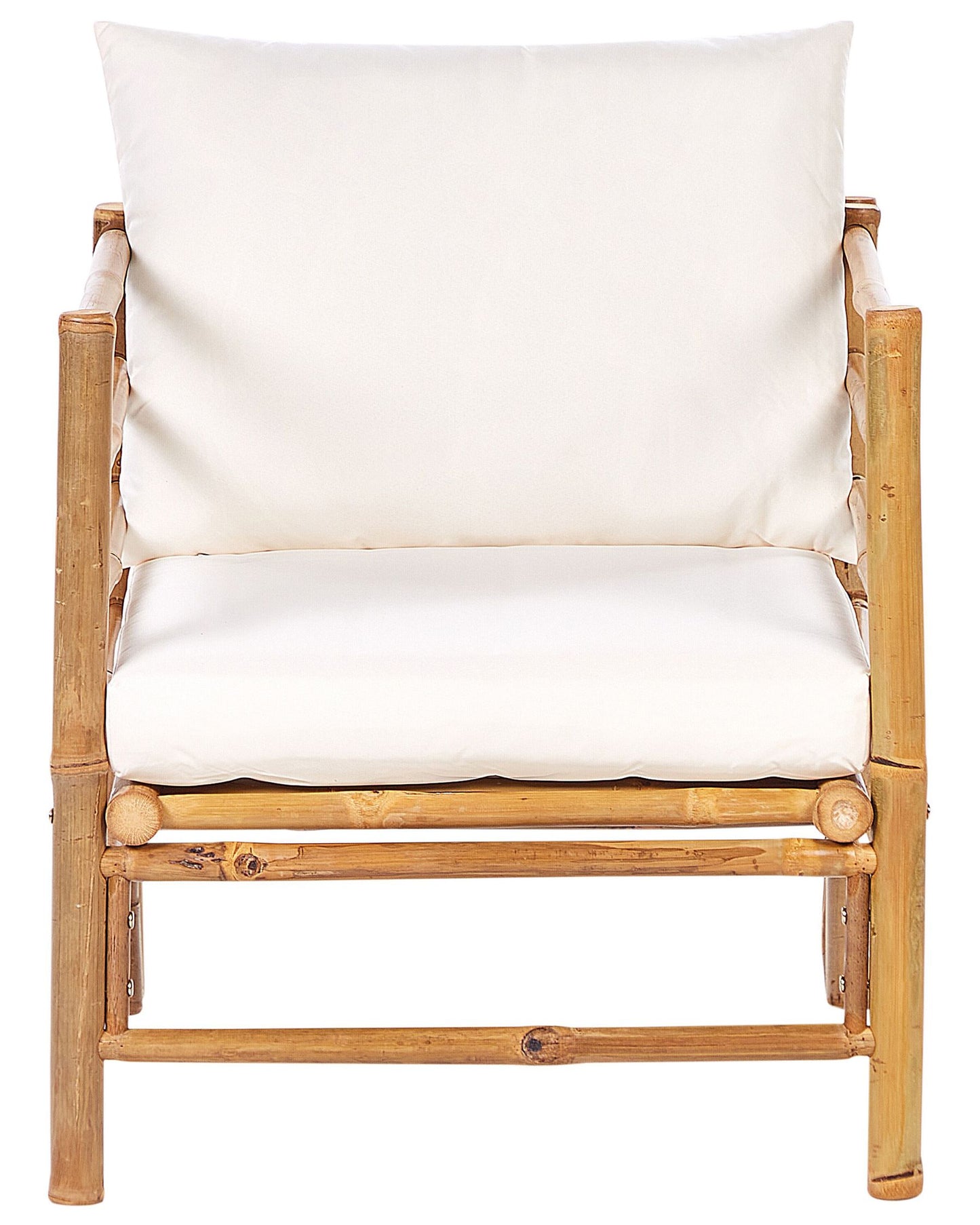 Garden Armchair CERRETO Bamboo Wood Off-White