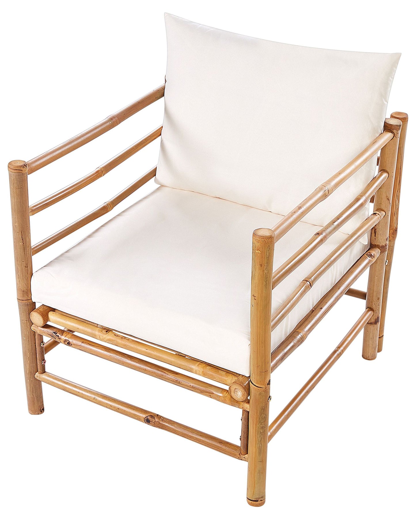 Garden Armchair CERRETO Bamboo Wood Off-White