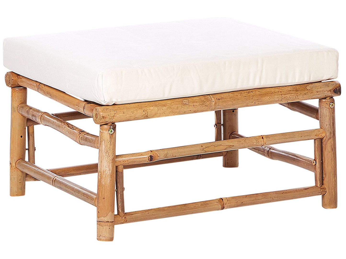 Garden Lounge Set with Table 5 Seater CERRETO Left Hand Bamboo Wood Off-White