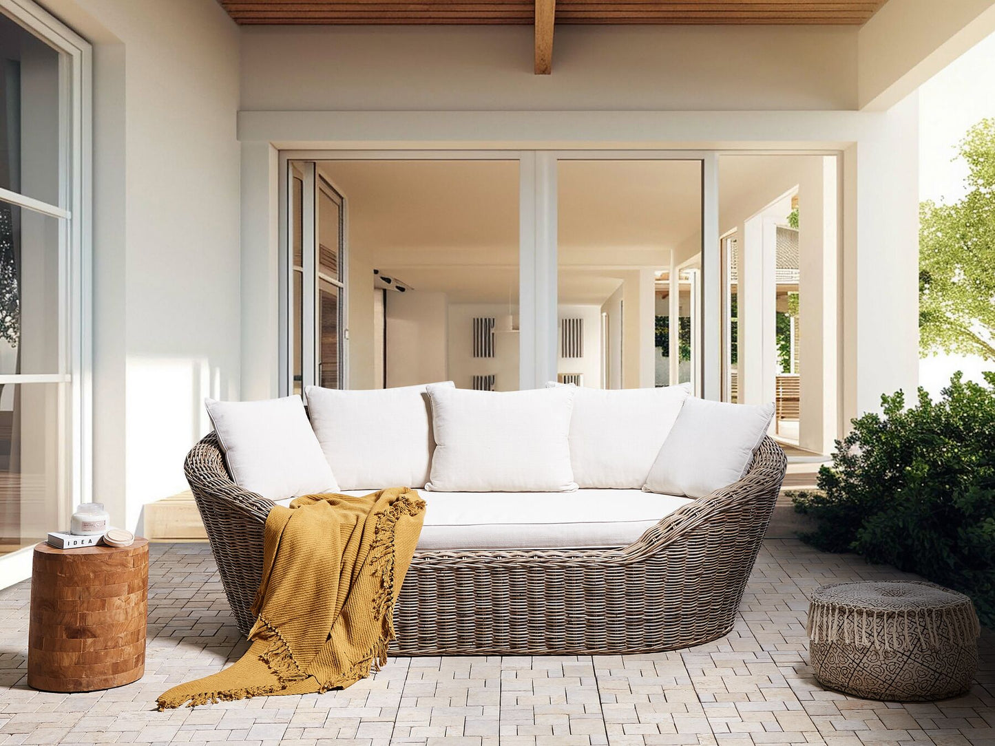 Garden Daybed Rattan Natural