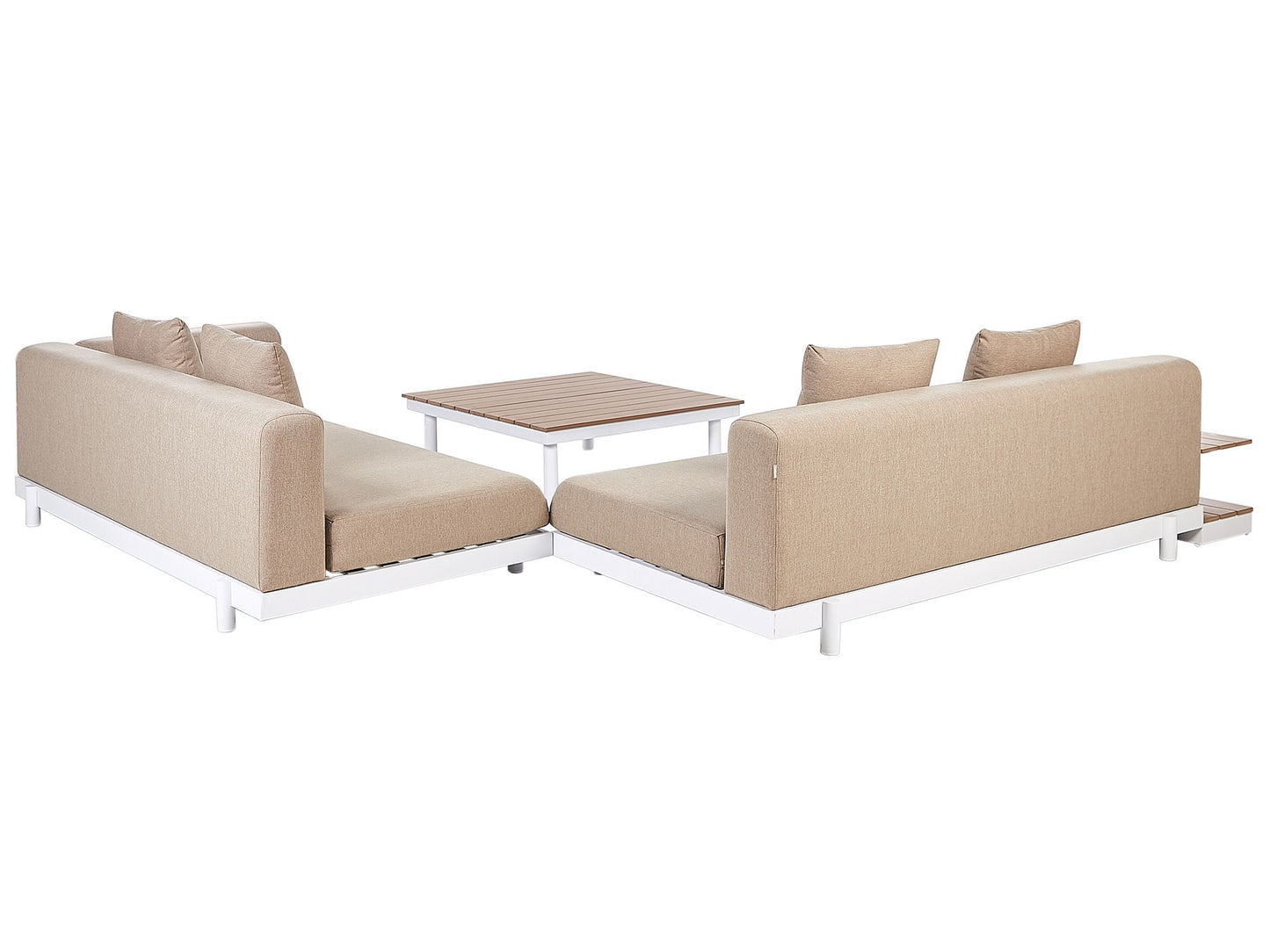 Garden Corner Sofa with Table 5 Seater MISSANELLO Beige