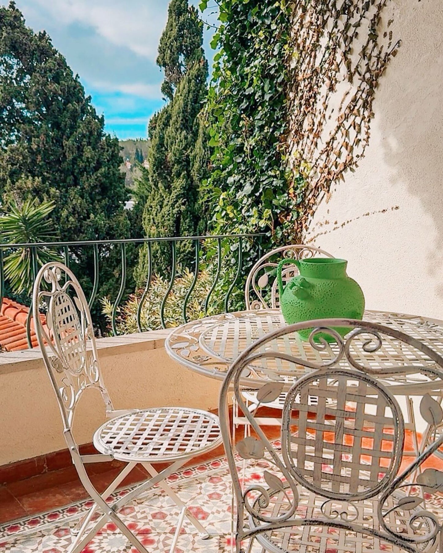 Garden Dining Set 4 Seater BIVIO Folding Metal Off-White