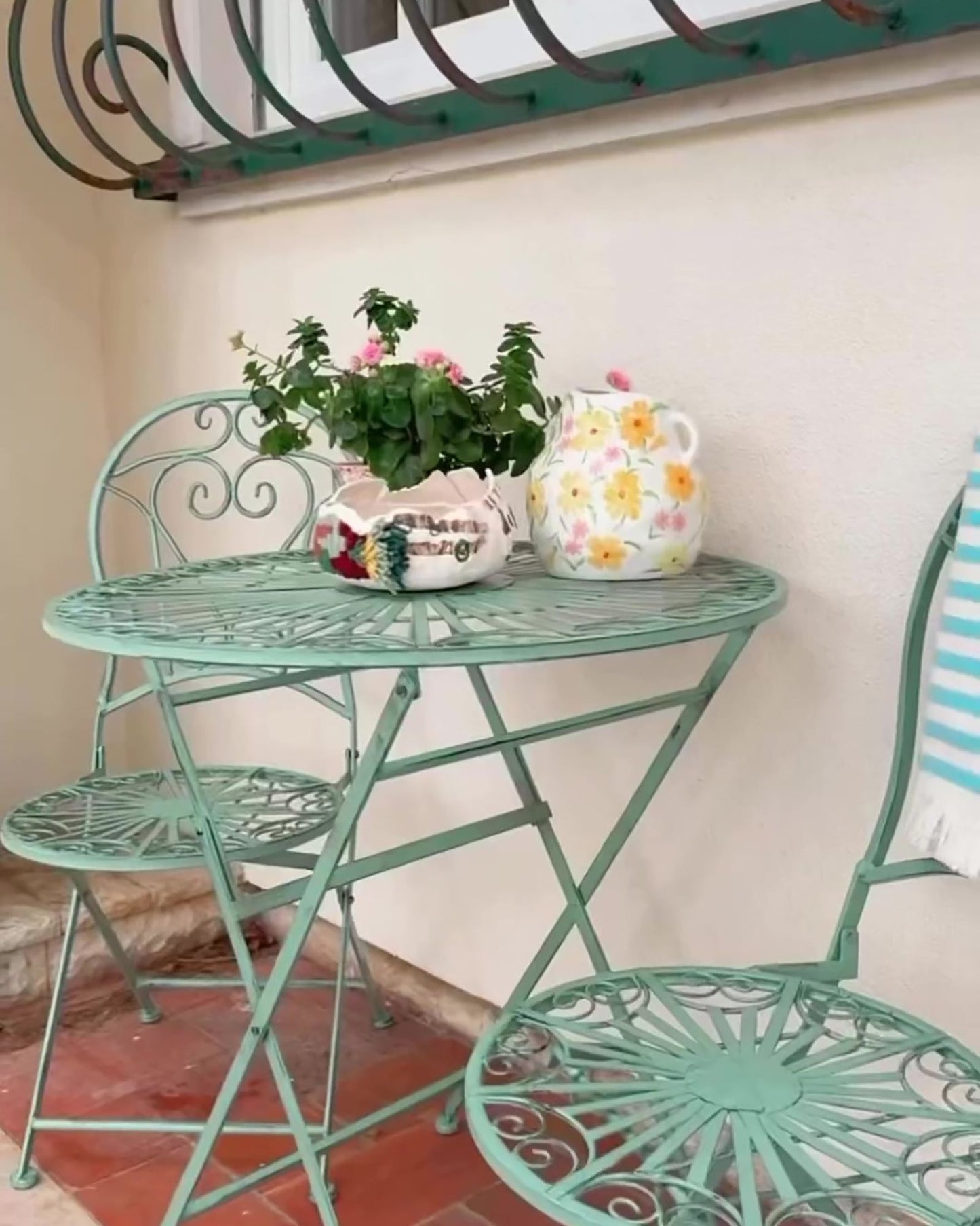 Set of 2 Garden Chairs TRENTO Metal Light Green