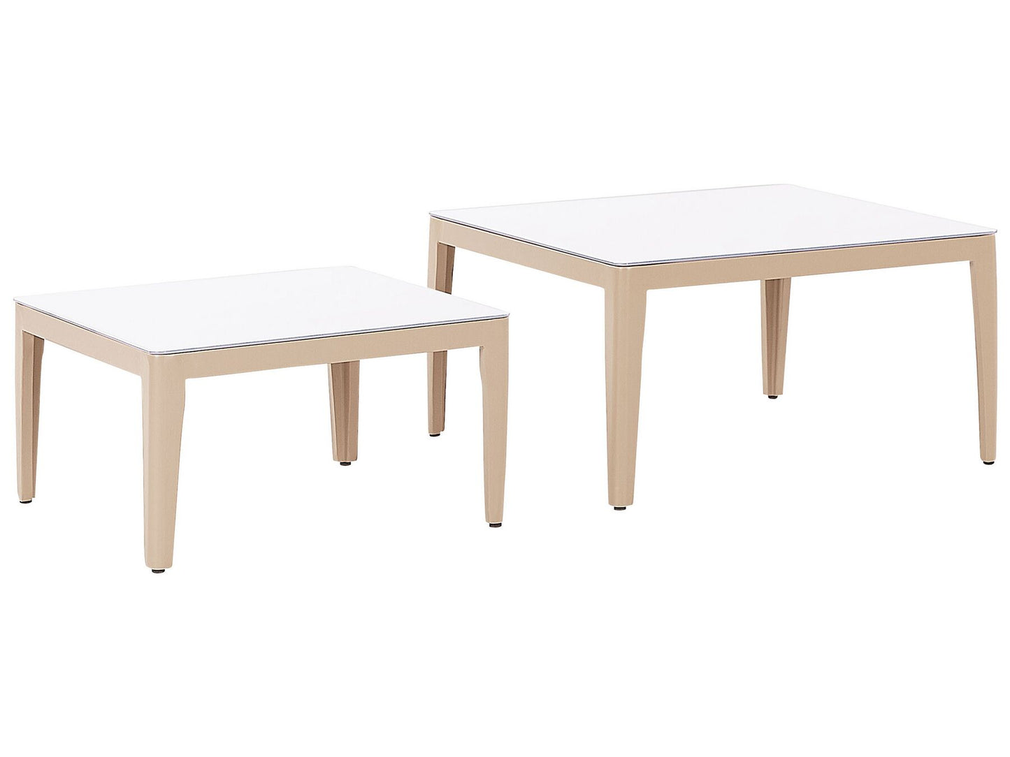 Garden Corner Sofa with Table 6 Seater RIMA III Left Hand Modular Metal Light Beige