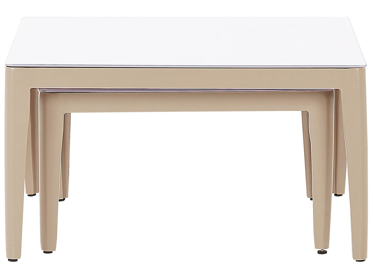 Garden Corner Sofa with Table 6 Seater RIMA III Left Hand Modular Metal Light Beige