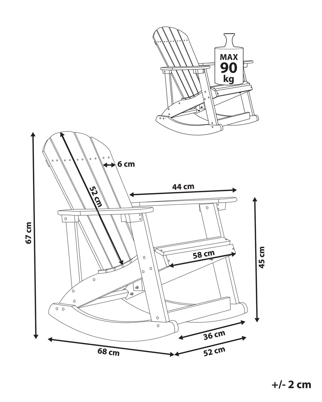 Garden Kids Rocking Chair Light Blue ADIRONDACK