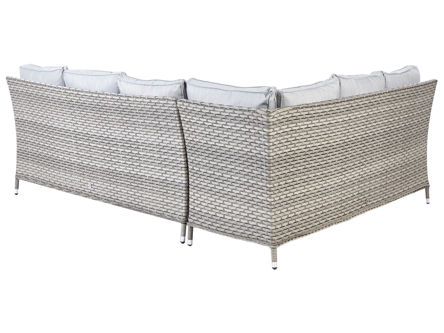 Garden Lounge Set with Table and Ottoman 9 Seater LACONA Right Hand PE Rattan Light Grey