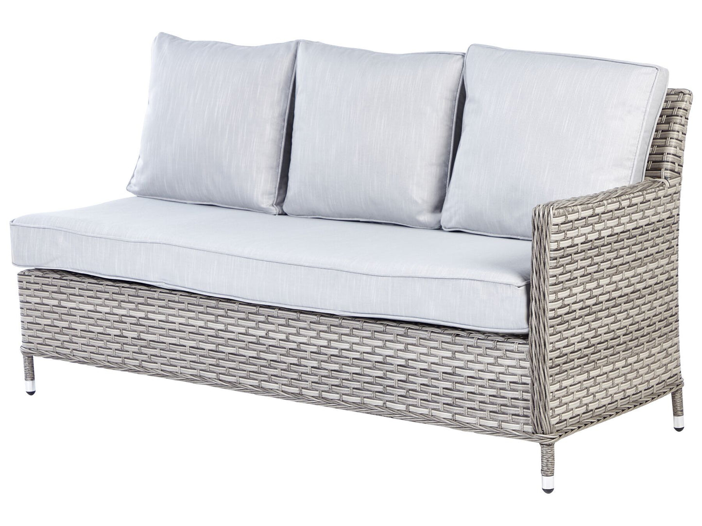 Garden Lounge Set with Table and Ottoman 9 Seater LACONA Right Hand PE Rattan Light Grey