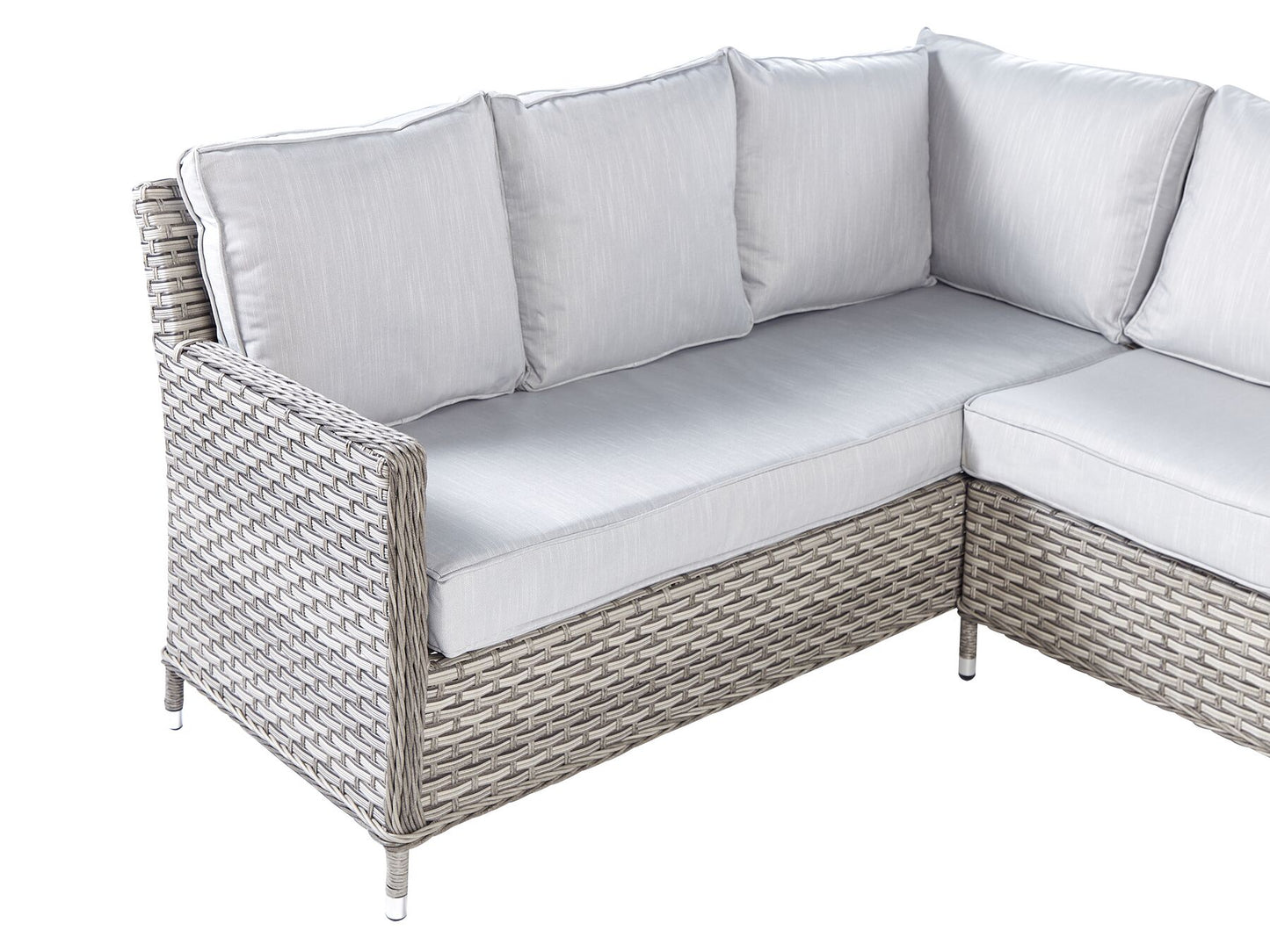 Garden Lounge Set with Table and Ottoman 9 Seater LACONA Right Hand PE Rattan Light Grey