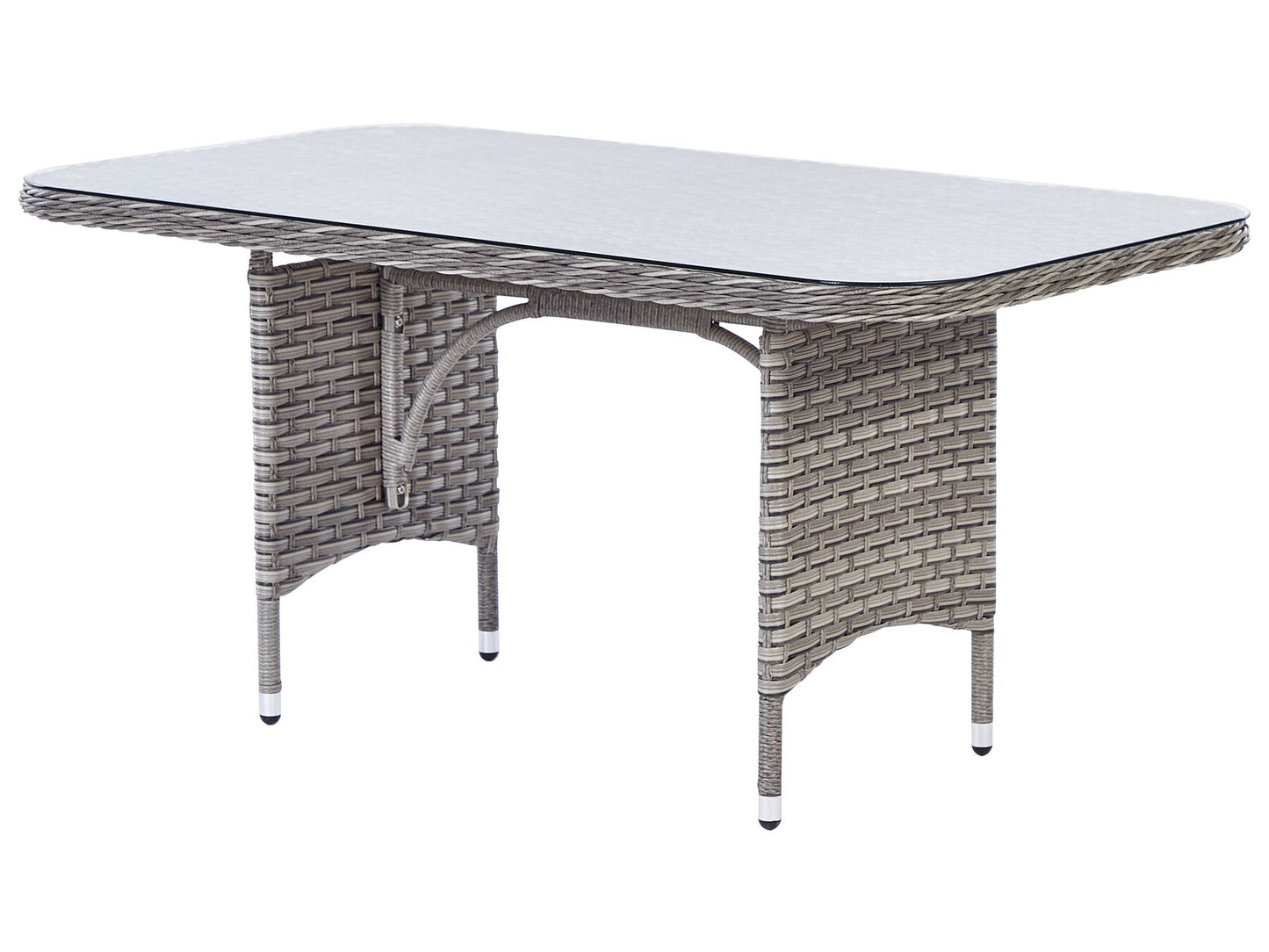Garden Lounge Set with Table and Ottoman 9 Seater LACONA Right Hand PE Rattan Light Grey