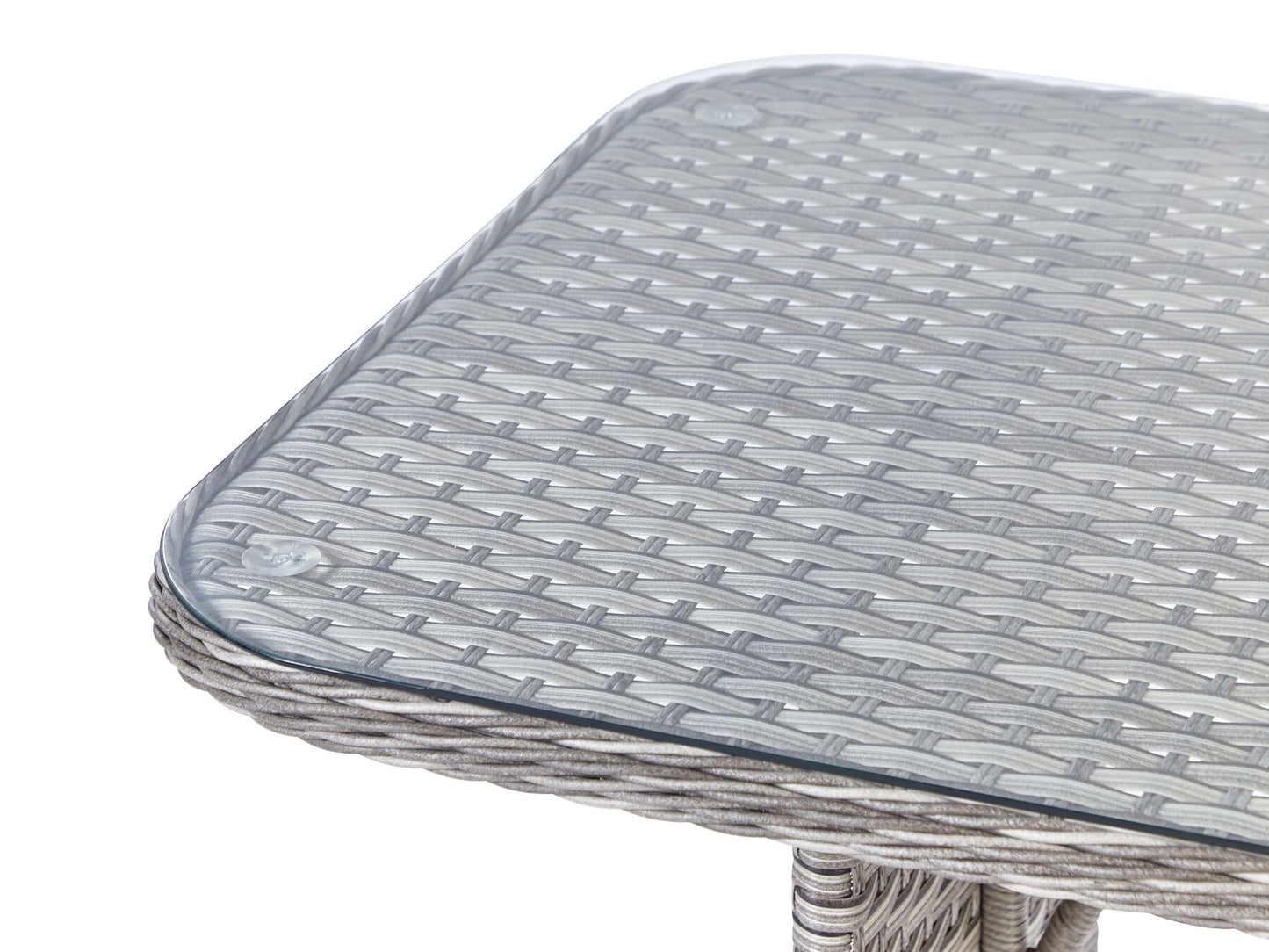 Garden Lounge Set with Table and Ottoman 9 Seater LACONA Right Hand PE Rattan Light Grey