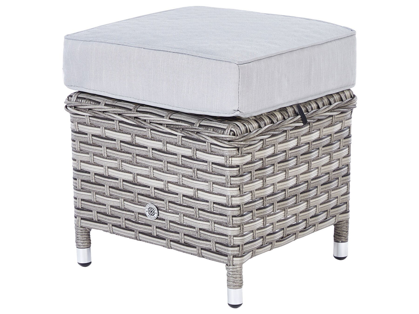 Garden Lounge Set with Table and Ottoman 9 Seater LACONA Right Hand PE Rattan Light Grey