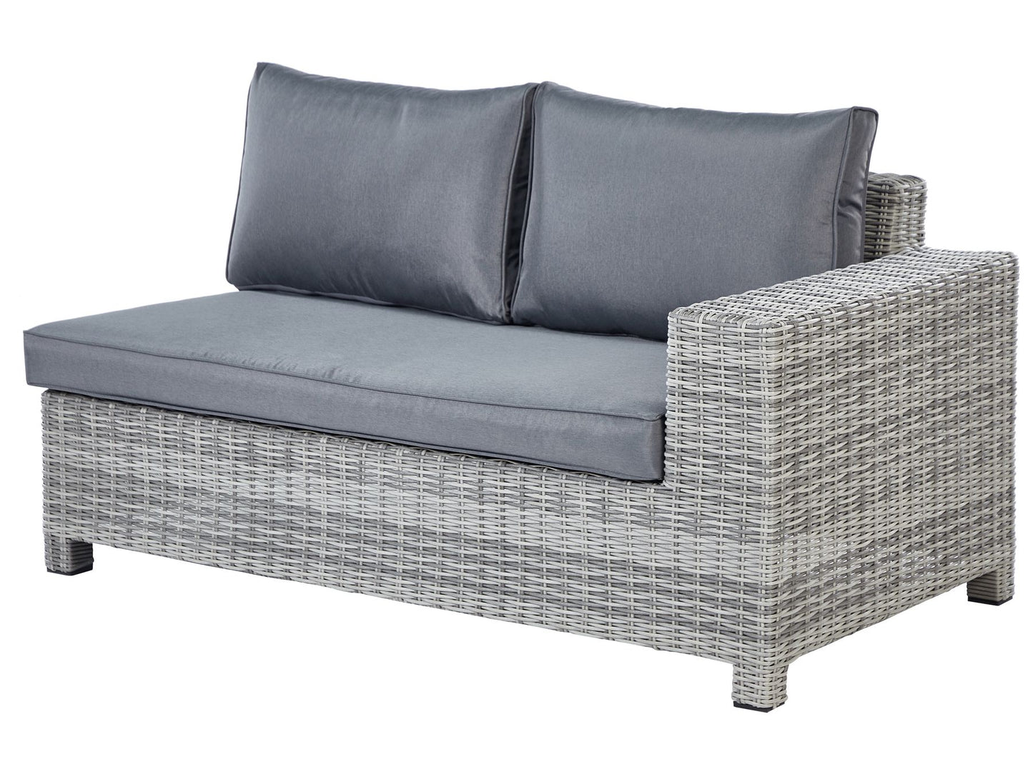 Garden Lounge Set with Table and Ottoman 9 Seater TEGLIO Modular PE Rattan Grey