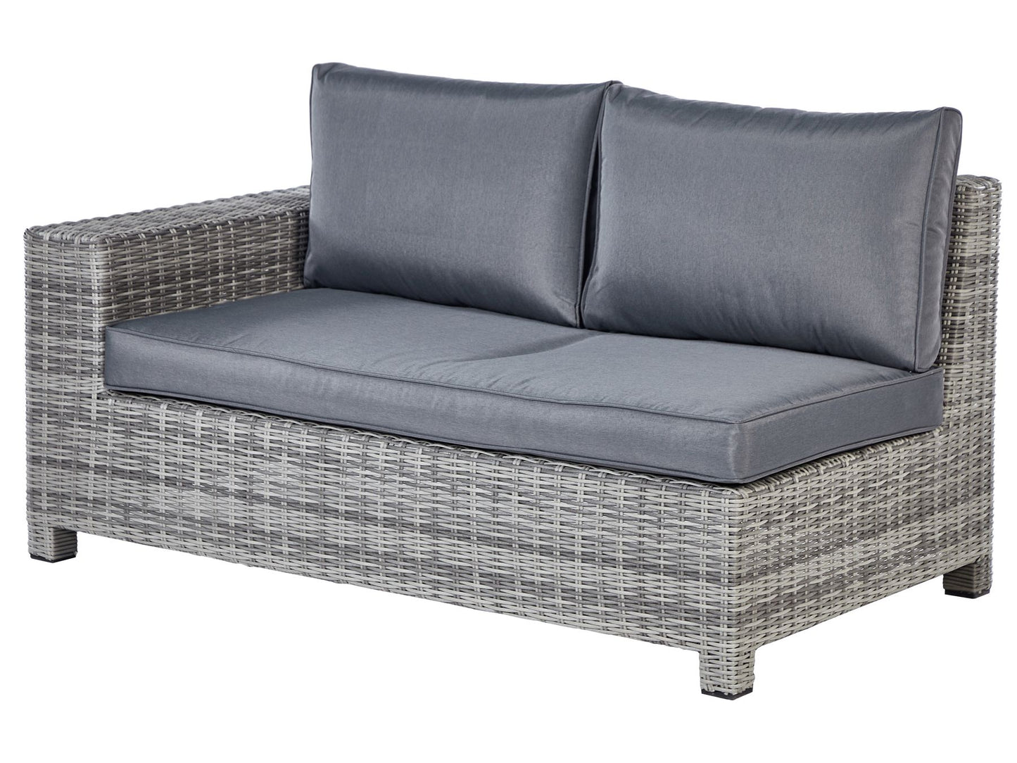 Garden Lounge Set with Table and Ottoman 9 Seater TEGLIO Modular PE Rattan Grey
