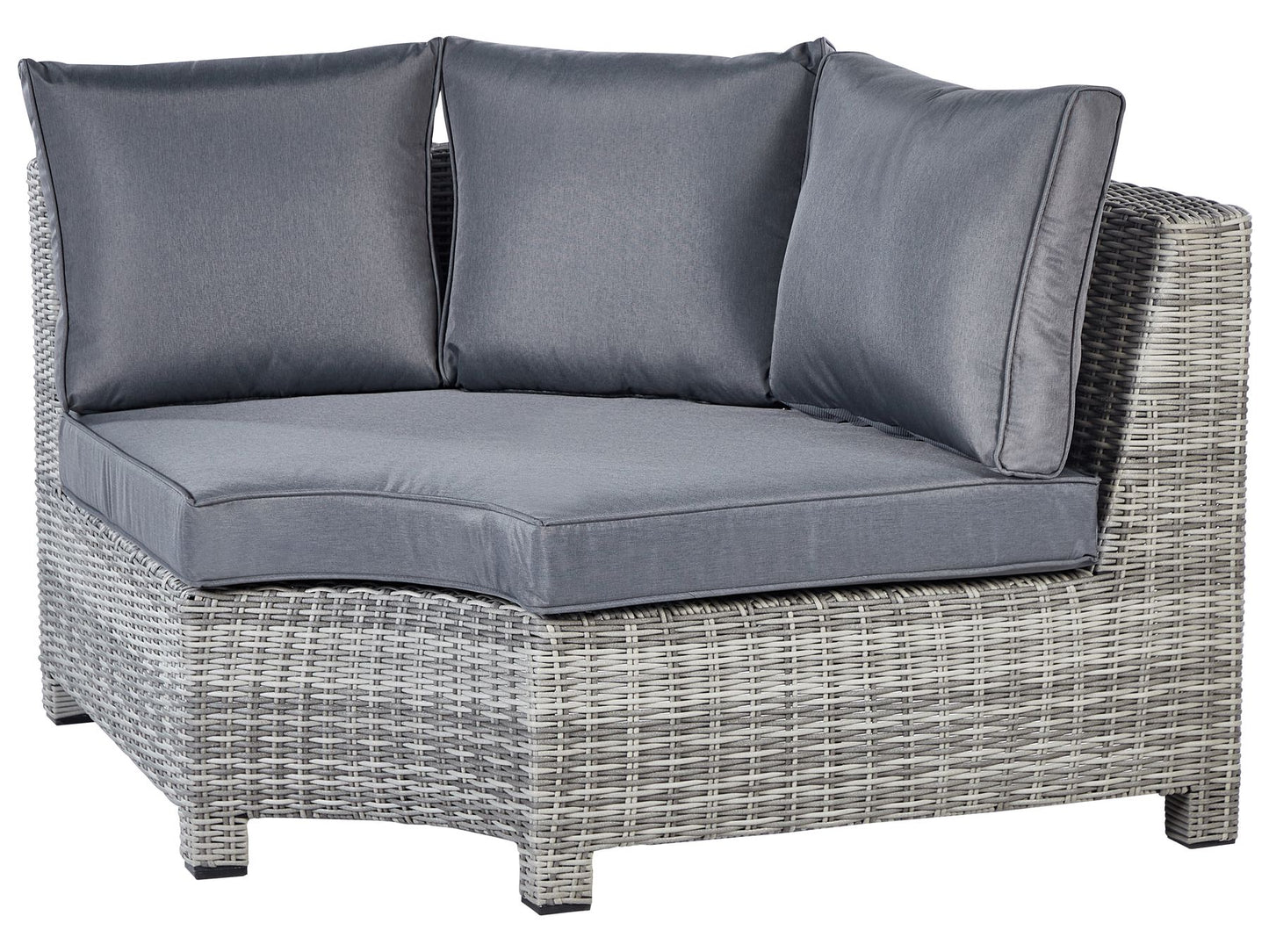 Garden Lounge Set with Table and Ottoman 9 Seater TEGLIO Modular PE Rattan Grey
