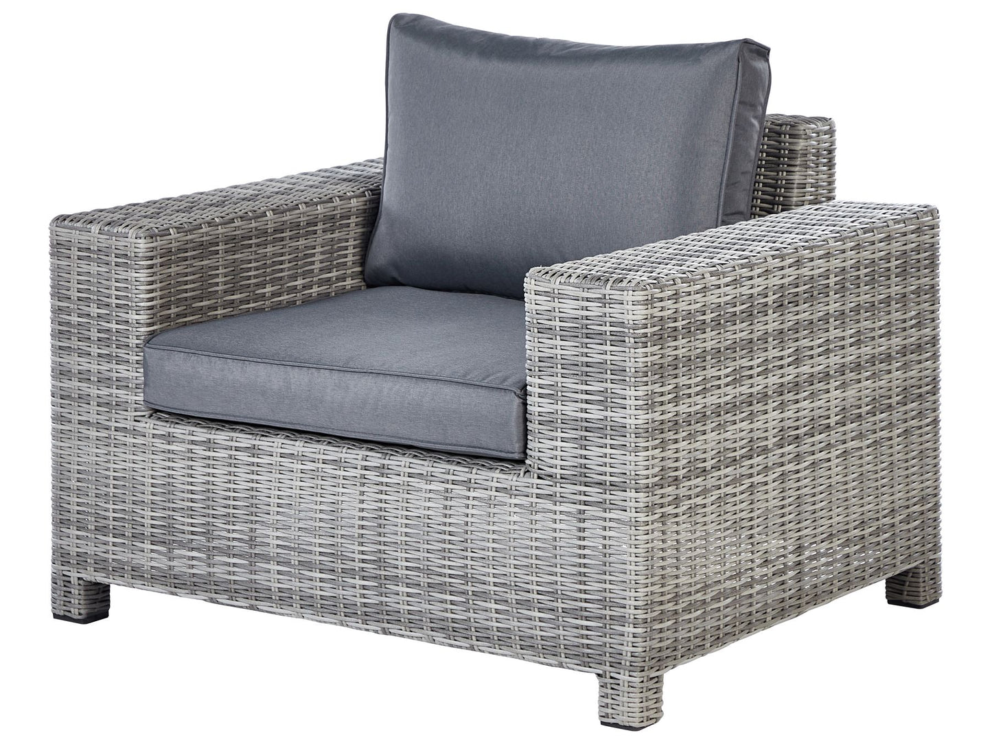 Garden Lounge Set with Table and Ottoman 9 Seater TEGLIO Modular PE Rattan Grey