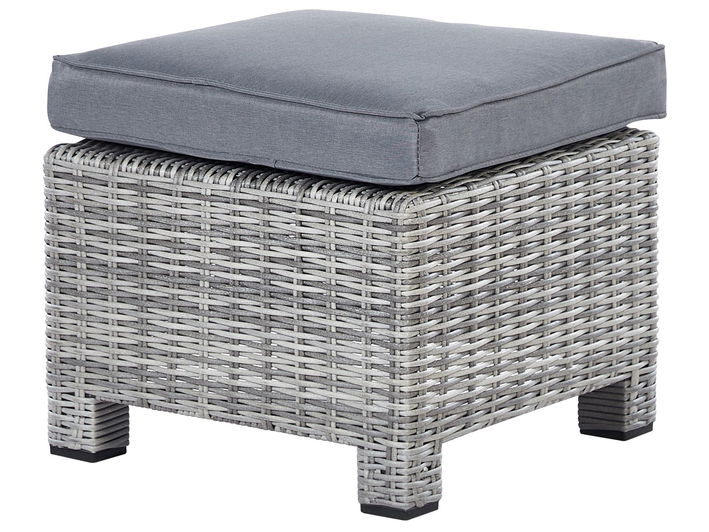 Garden Lounge Set with Table and Ottoman 9 Seater TEGLIO Modular PE Rattan Grey
