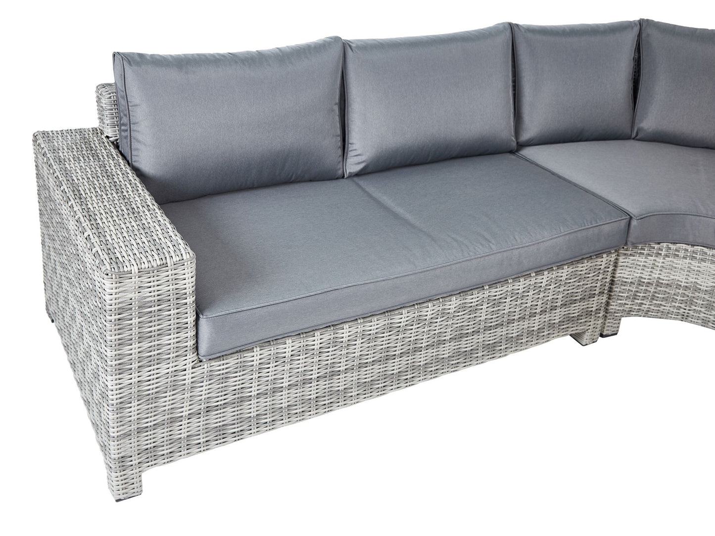 Garden Lounge Set with Table and Ottoman 9 Seater TEGLIO Modular PE Rattan Grey