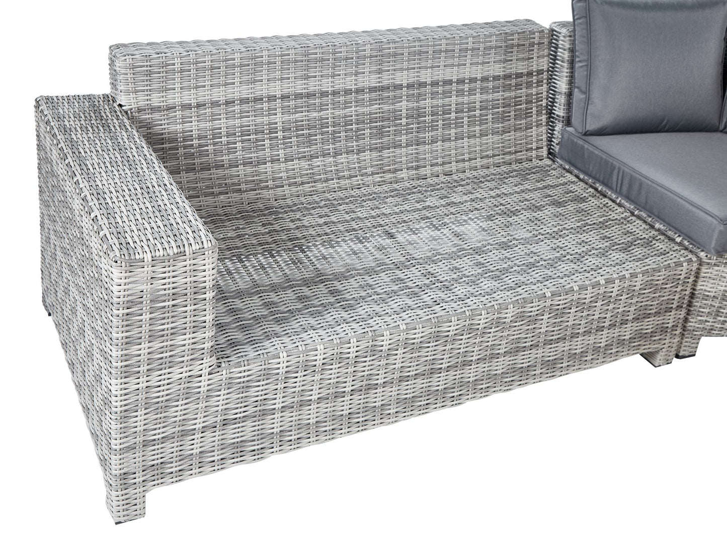 Garden Lounge Set with Table and Ottoman 9 Seater TEGLIO Modular PE Rattan Grey