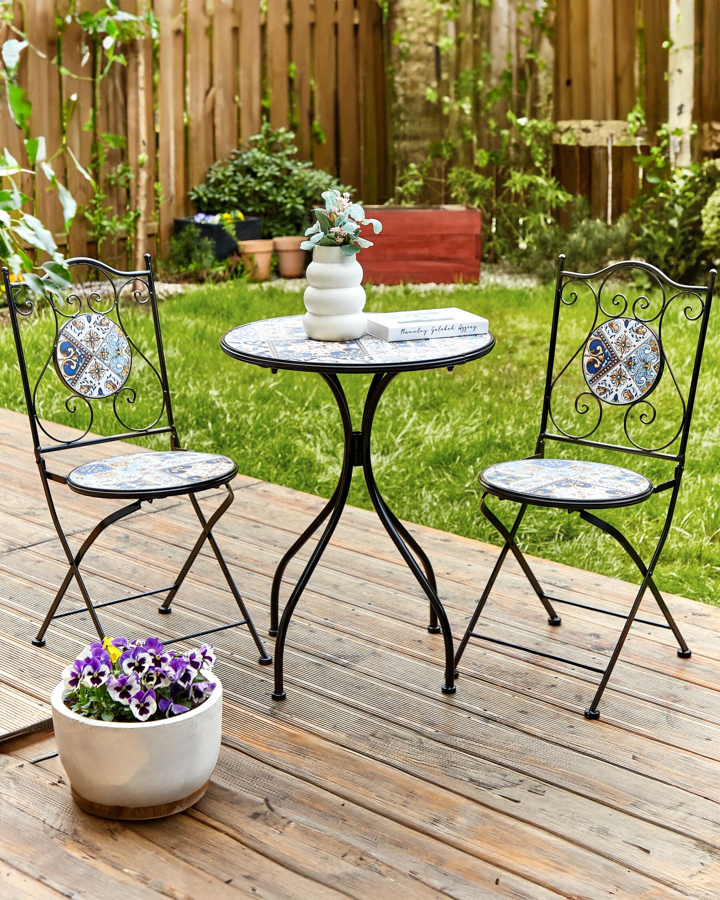 Set of 2 Garden Chairs CIVITA Metal Black