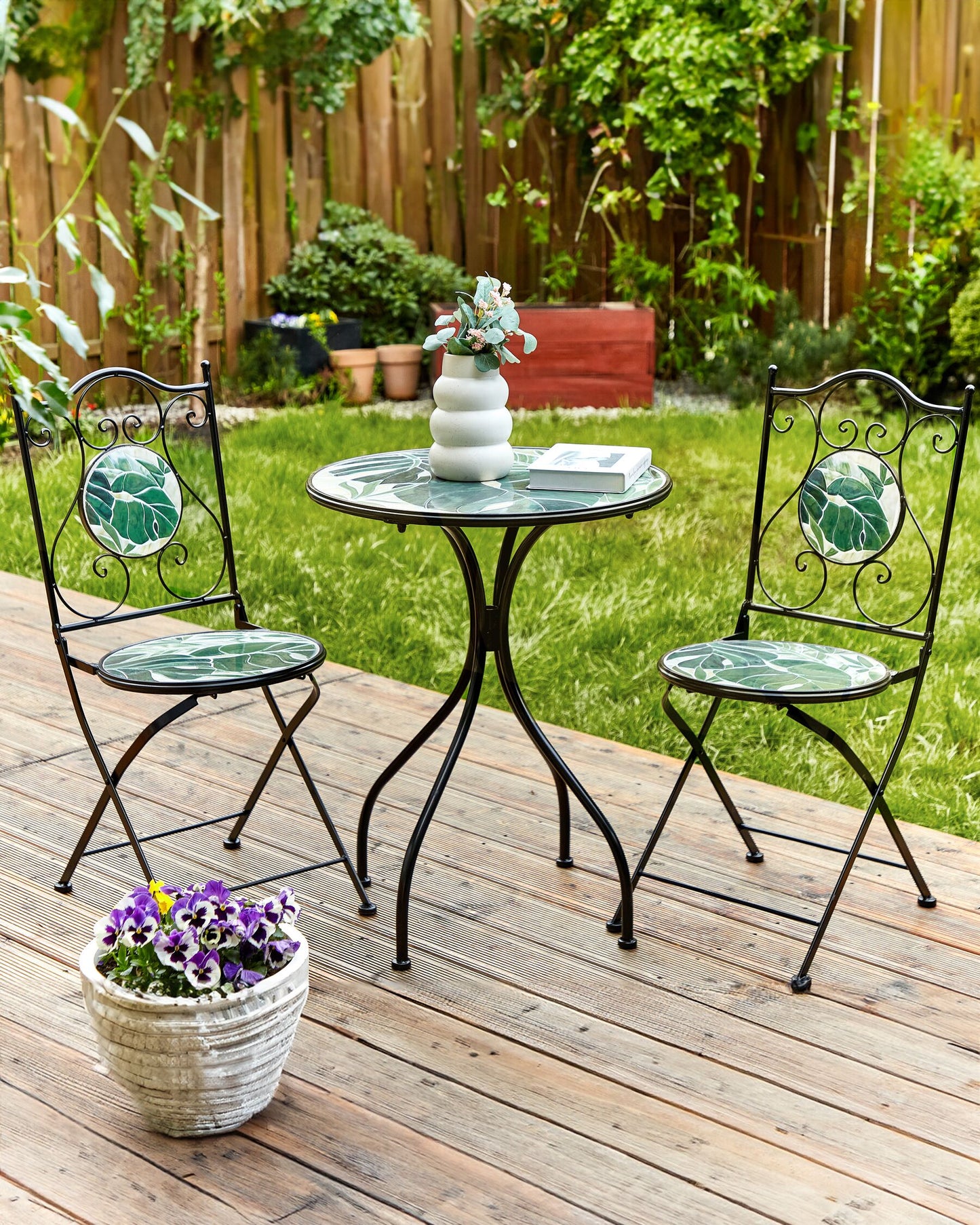 Set of 2 Garden Chairs COZZANA Metal Black