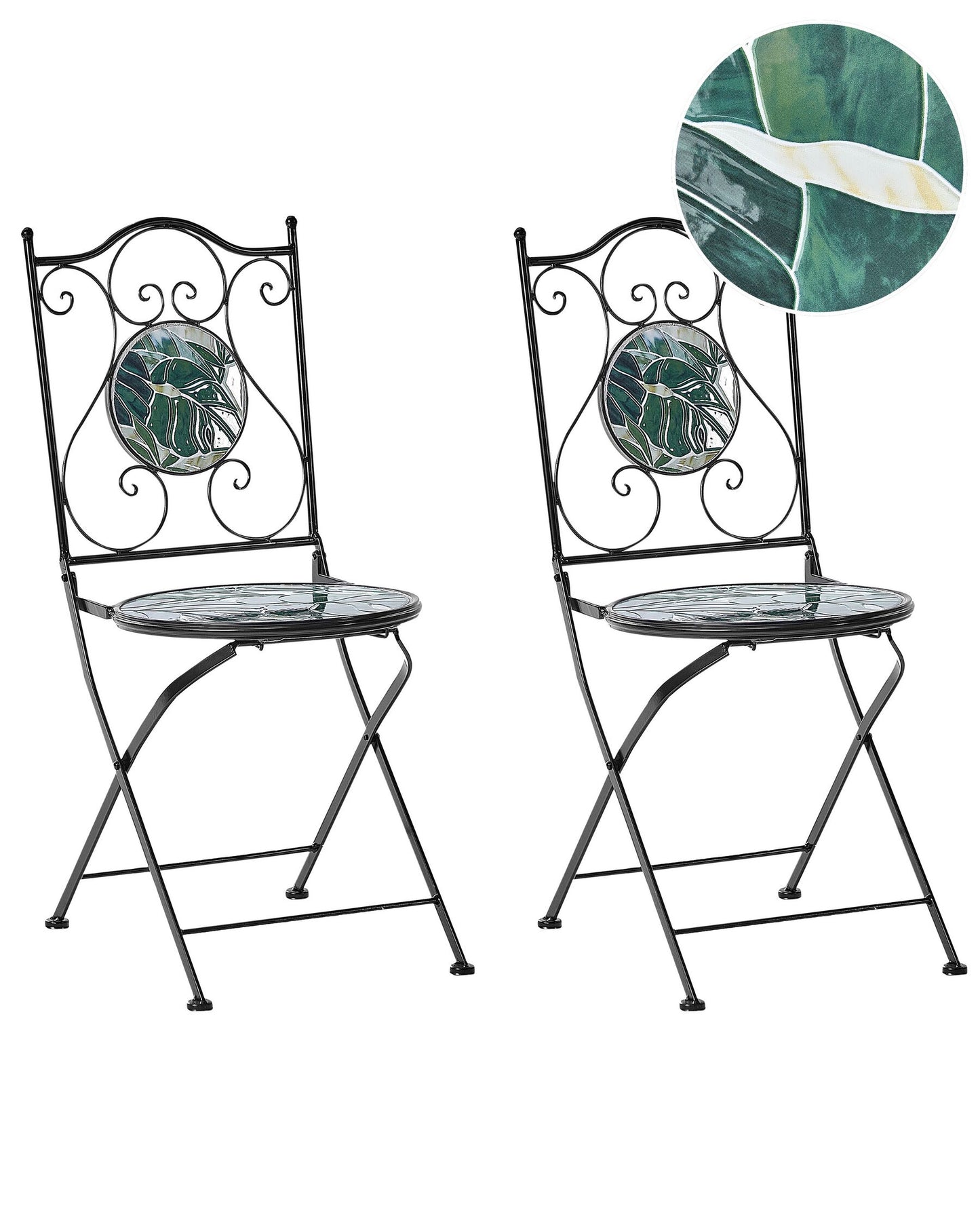 Set of 2 Garden Chairs COZZANA Metal Black