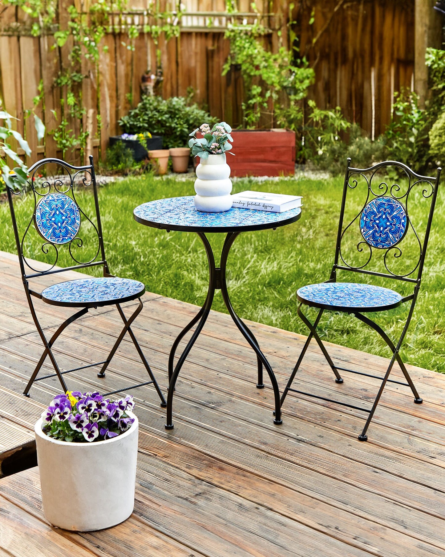 Set of 2 Garden Chairs CIGLIANO Metal Black