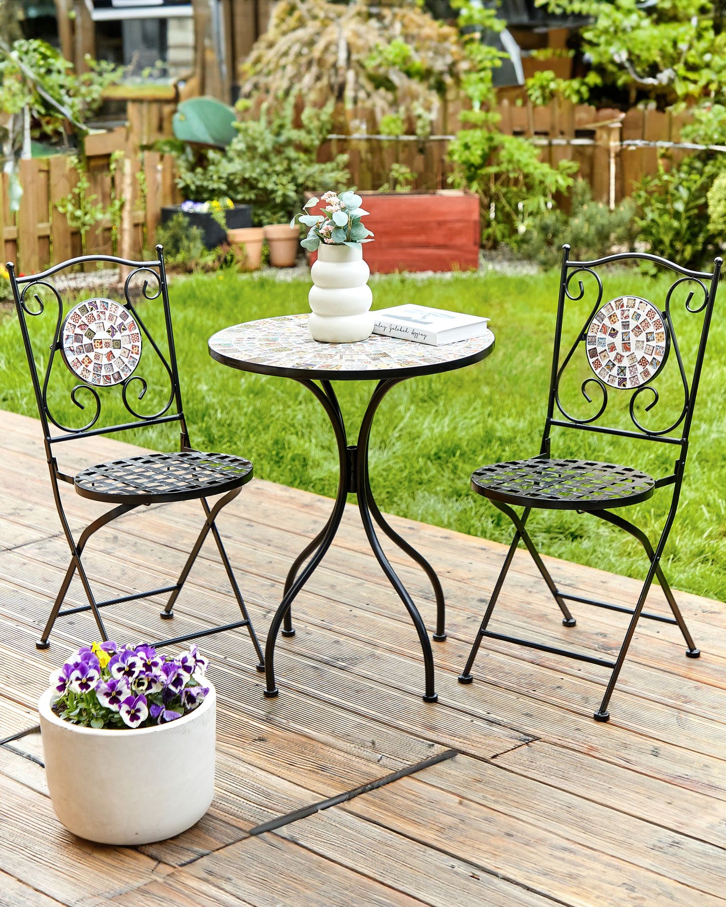 Set of 2 Garden Chairs CASARIO Metal Black