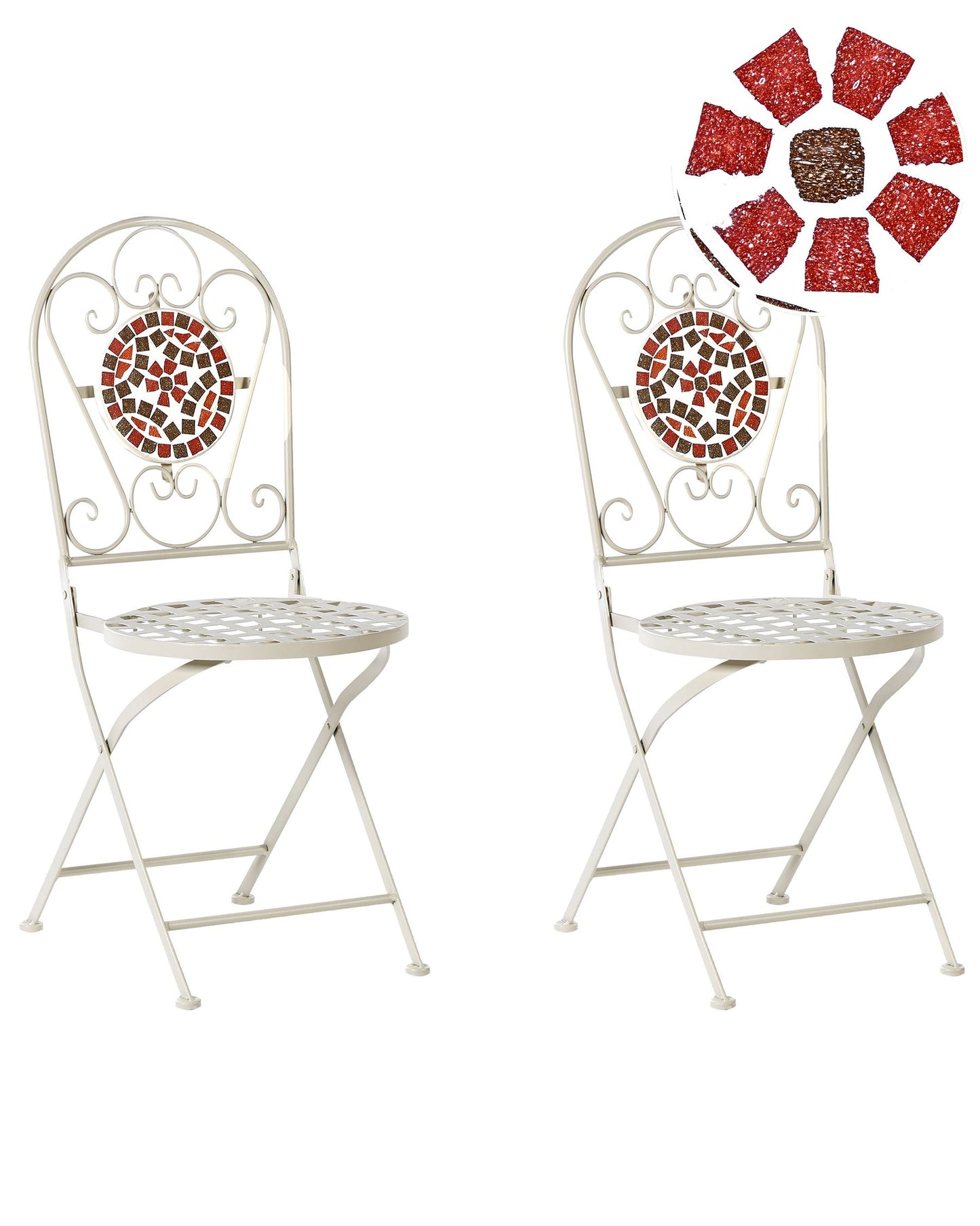 Set of 2 Garden Chairs SPELLO Metal White
