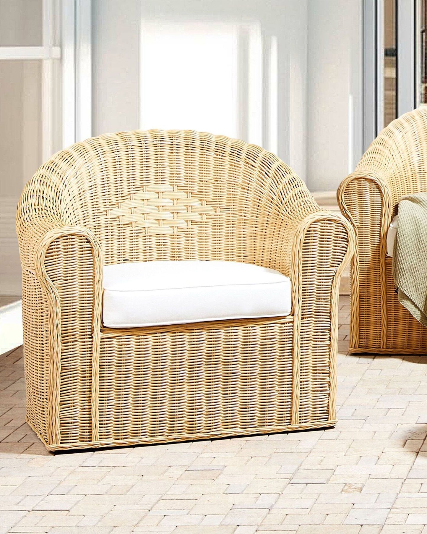 Garden Armchair LIVADEIA Rattan Natural