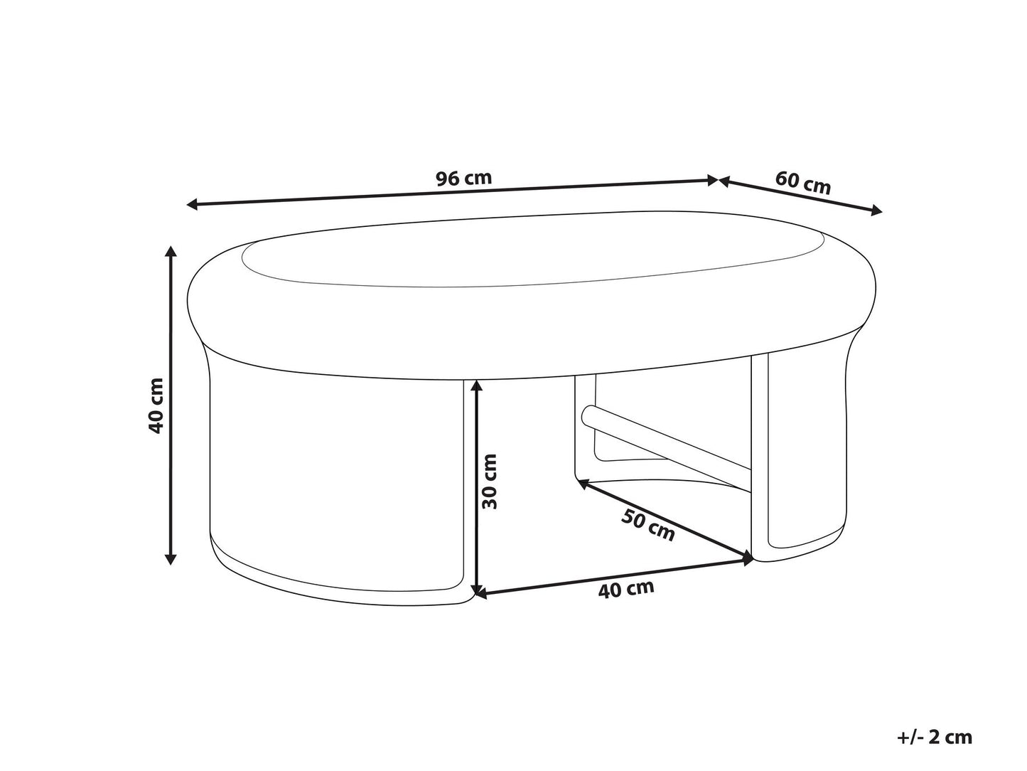 Garden Coffee Table LIVADEIA 60 cm 96 cm Rattan Natural