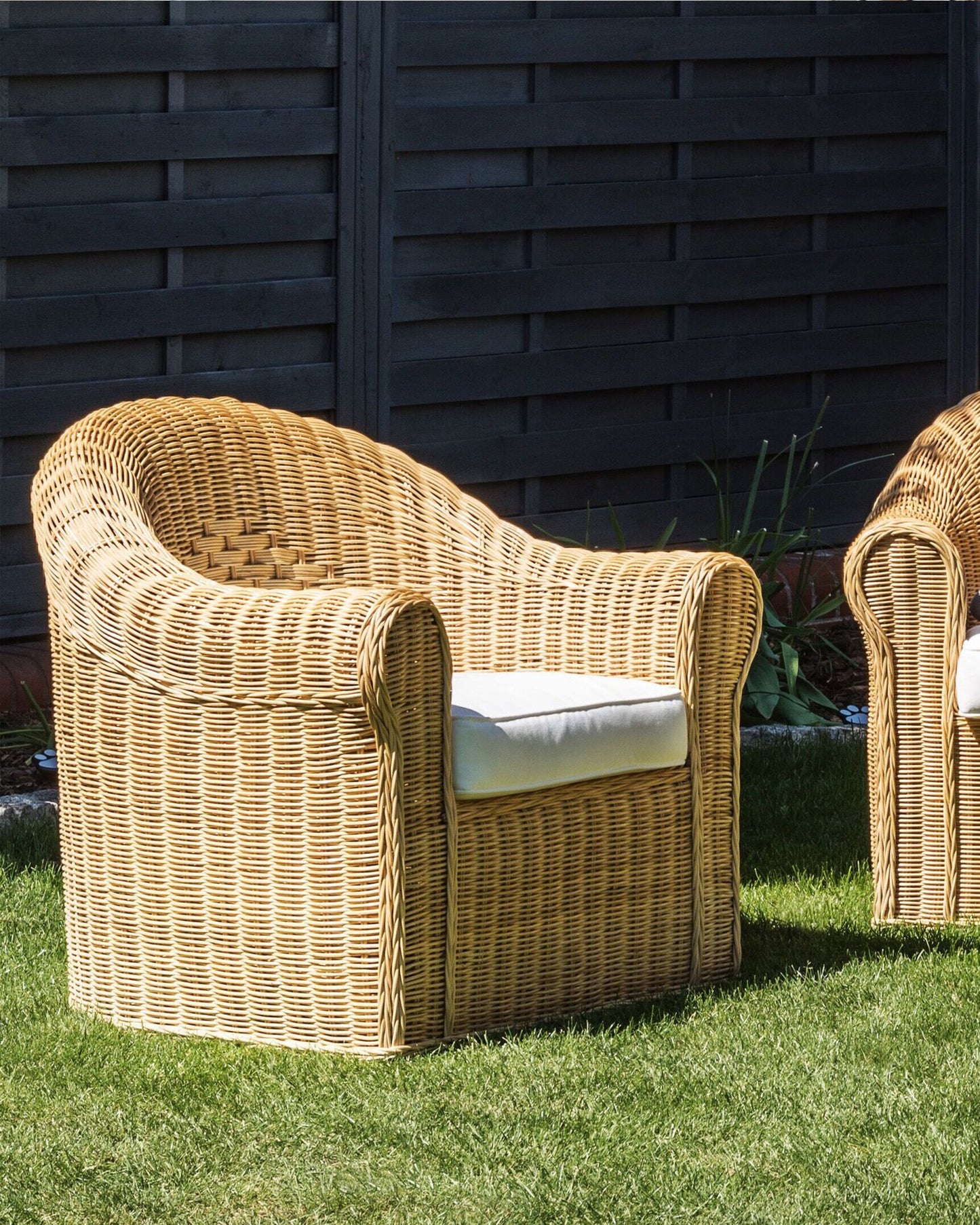 Garden Armchair LIVADEIA Rattan Natural