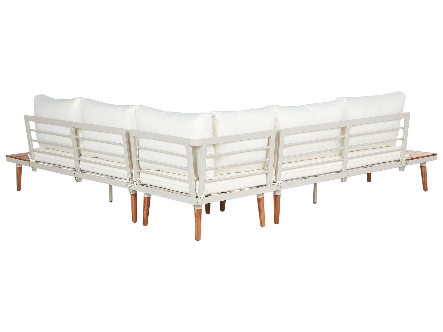 Garden Corner Sofa with Table 5 Seater CORATO Acacia Wood Off-White